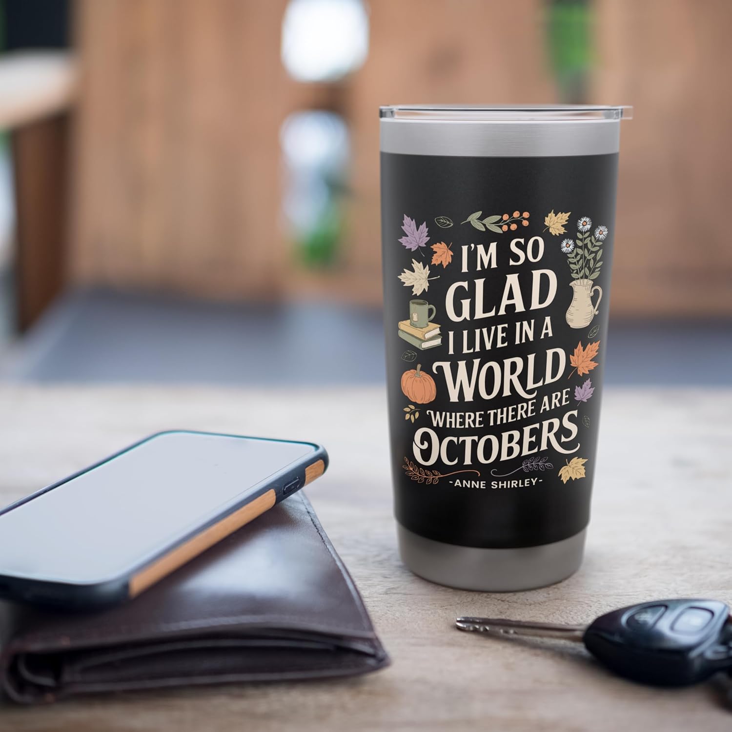 Fall Literature Quote October Anne Stainless Steel Insulated Tumbler - Image 7