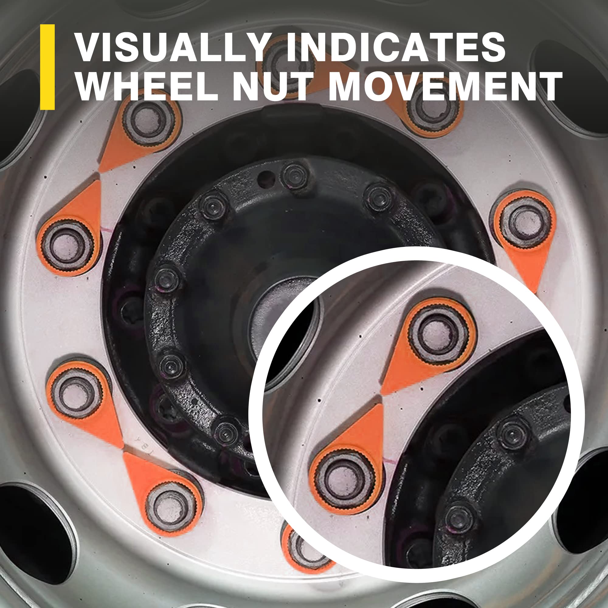 Amazon.com: Checkpoint 33 mm Wheel Nut Indicators Orange – High