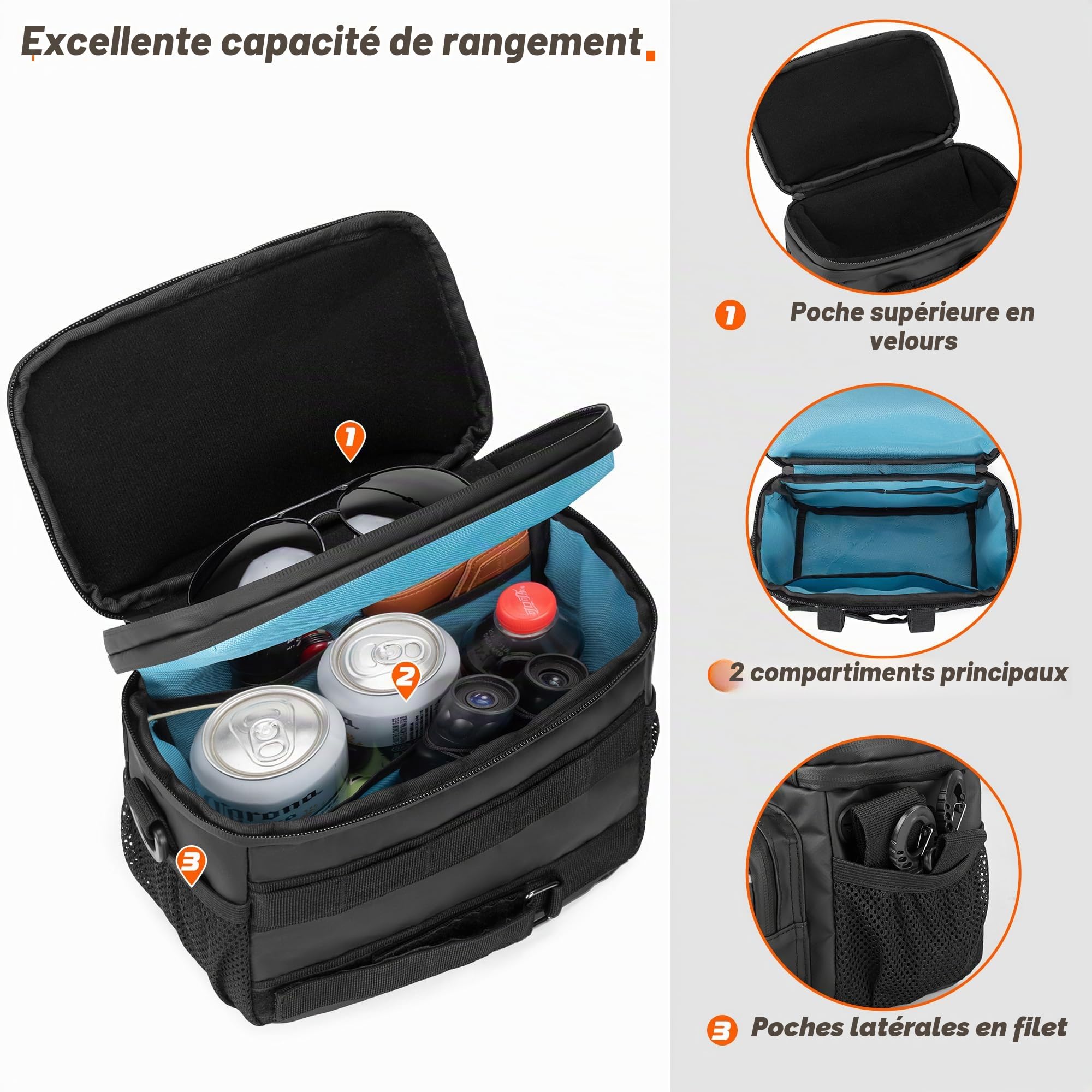 HODRANT Sac de Guidon de Moto étanche (Sac Seul) | Sacoche pour Moto avec Fenêtre Transparente en PVC pour Smartphone – Compatible Cruiser, Softail, Dyna, Sportster
