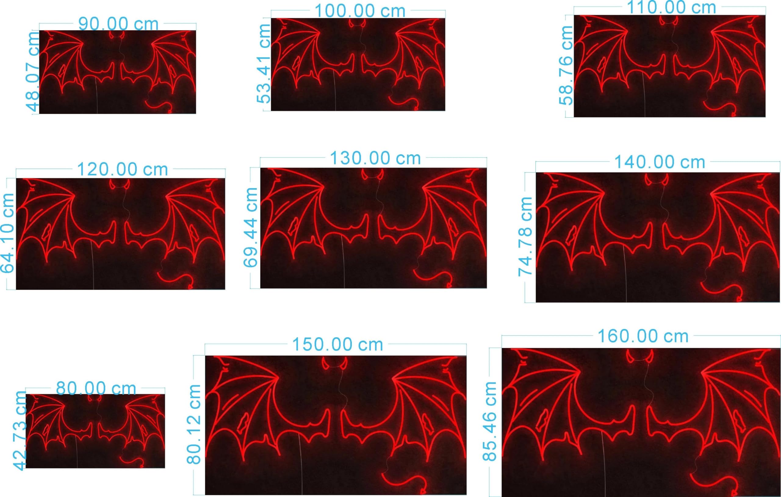 Amazon.co.jp: FINOTI 天使の羽 LED ネオンライトサイン 悪魔の羽 LED
