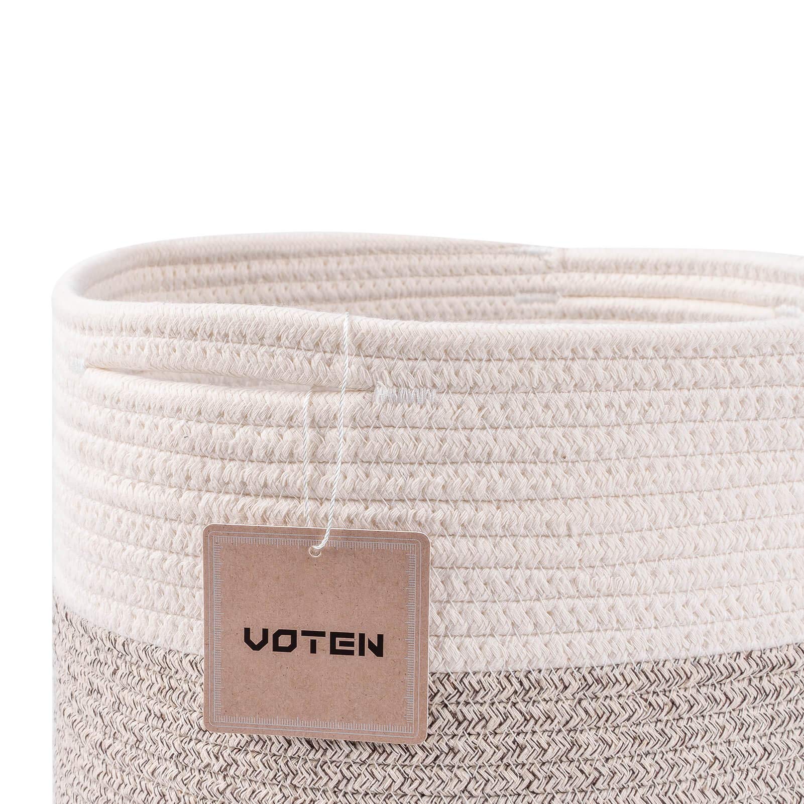 voten Natural Rope Toy Storage Bins,Woven Basket for Storage,Round Cube Storage Baskets Bins 11x11â€™â€™for Cube Storage Organizer/Shelves,Cloth Closet Organizing Basket Bins 4 Packs