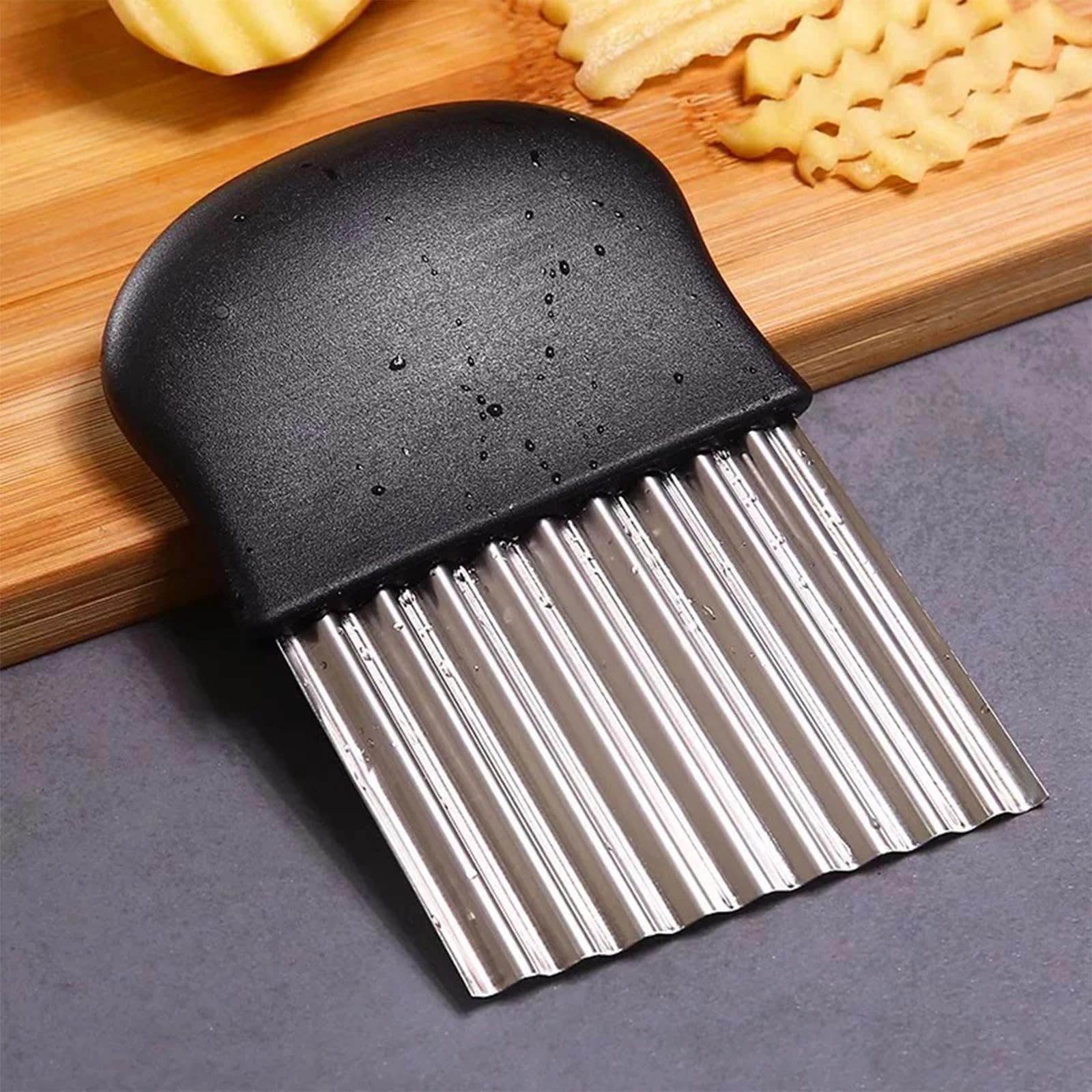 Coupe-vagues 14 x 9,5 cm - Lame Ondulée - Accessoire En Acier Inoxydable Pour Enfants, Frites, Pommes De Terre, Légumes Et Concombres