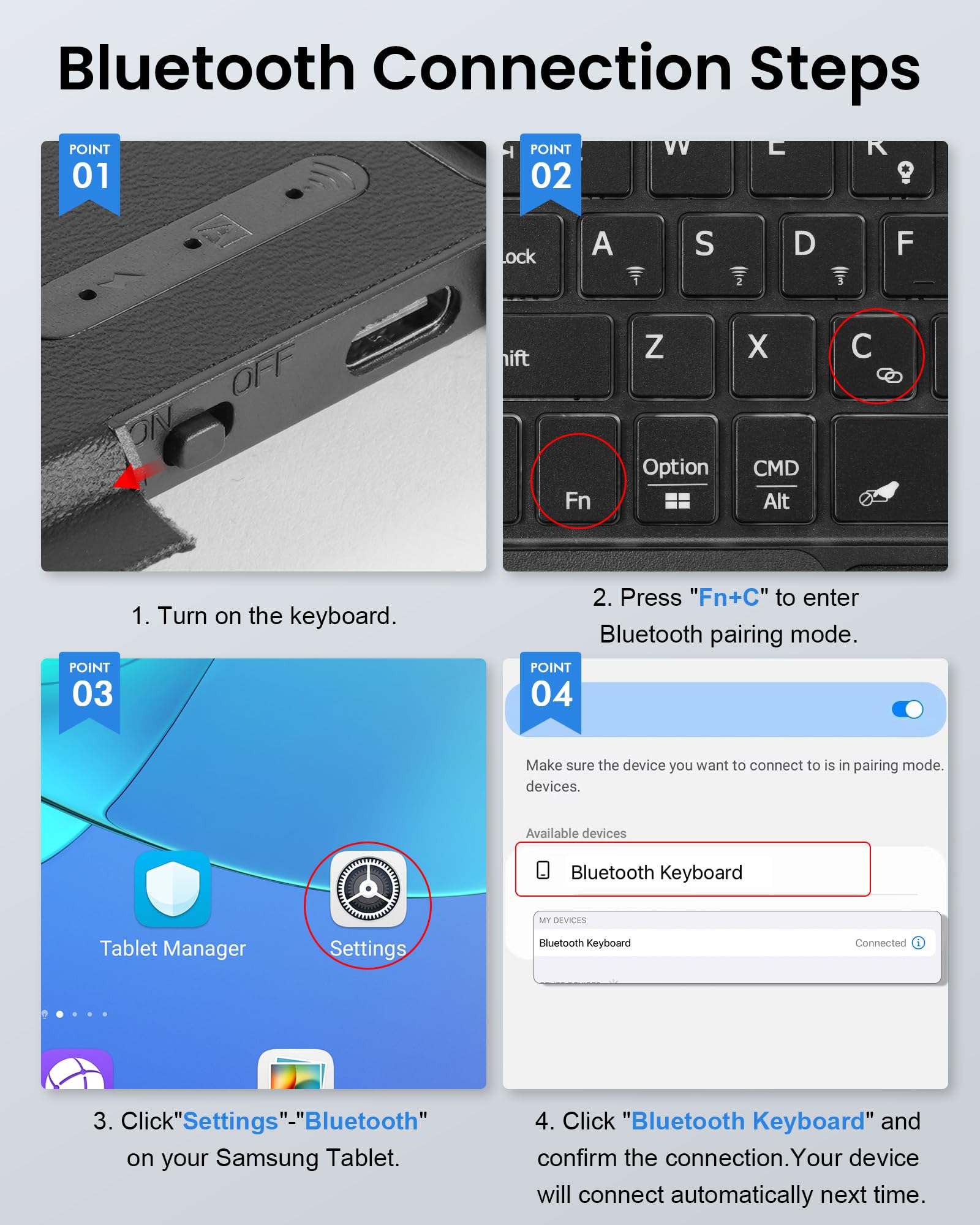 SOPPY Funda con teclado giratorio retroiluminado con trackpad para Samsung Galaxy Tab S10+/S9 FE+/S9+/S8+/S7+/S7 FE de 12.4 pulgadas, retroiluminación de 7 colores, funda delgada con teclado