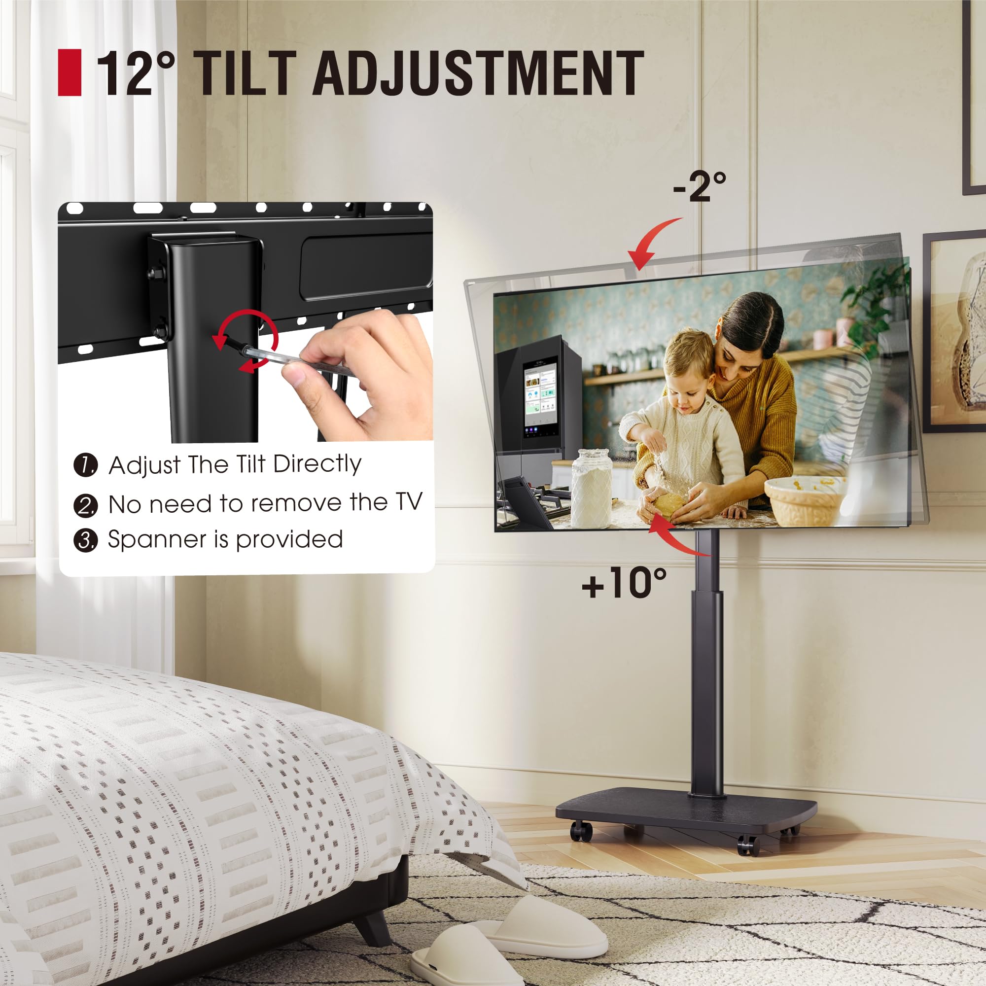 Mounting Stand per TV Legno 32-65 Pollici VESA 400mm - Dettaglio