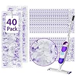 40 Count Disposable Heavy-Duty Power Mop Pads Refills for Swiffer Power Mop,Replacement Floor Cleaning Refills, Non-Washable & Unscented, Compatible with Swiffer PowerMop (Quick-Absorb, No Residue)