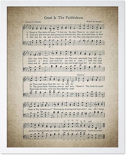 Miniatura 32 de Poster Master Póster vintage con texto en inglés «How Great Thou Art», impresión de partituras de música retro, arte de pared de himnario, regalo
