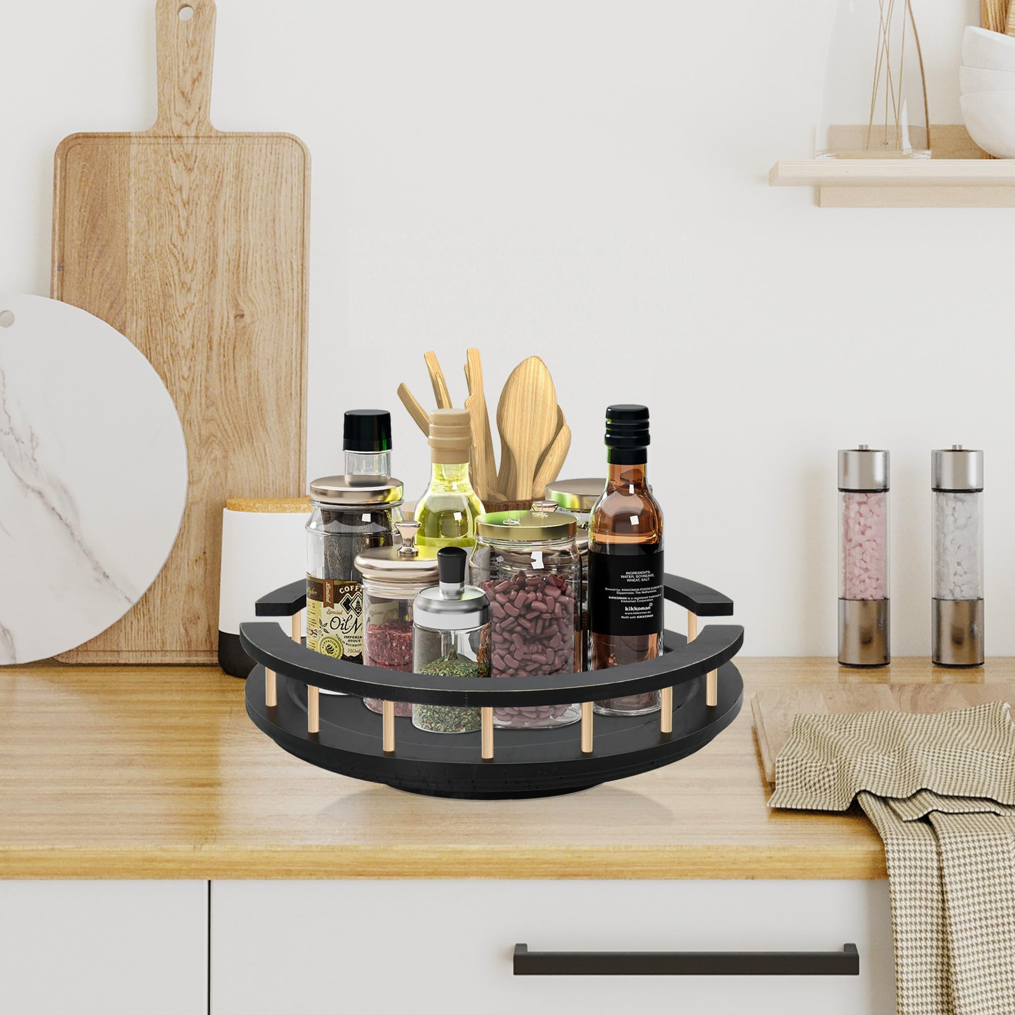 Lazy Susan White Farmhouse Lazy Susan Turntable 360° Rotating