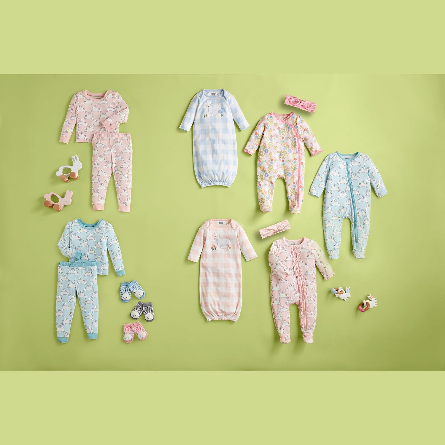Mud Pie Baby Girls Toddlers Bunny Pjs - Image 2