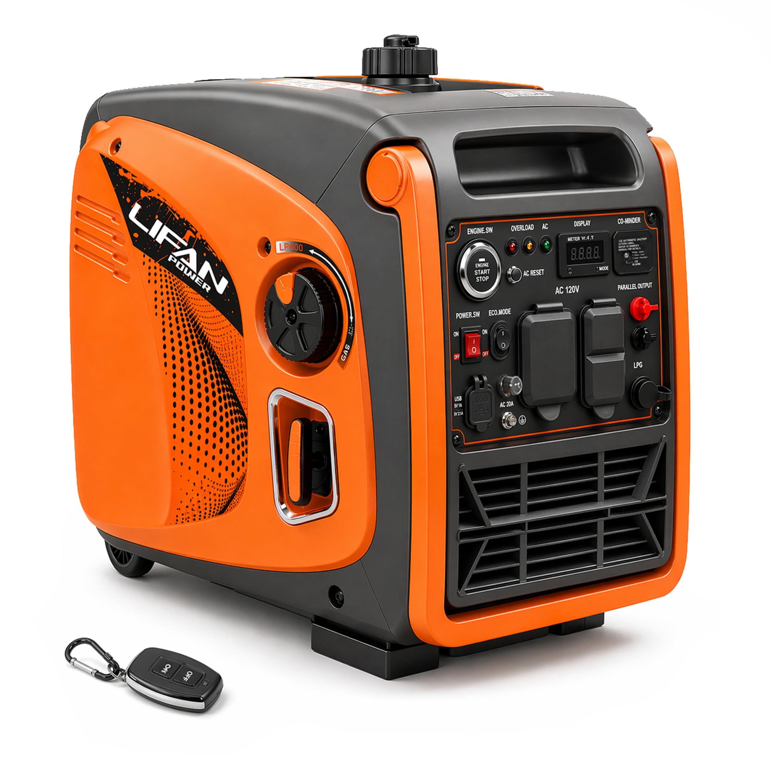 LIFAN 4800W Dual Fuel Inverter Generator, 30A RV Ready Remote Start