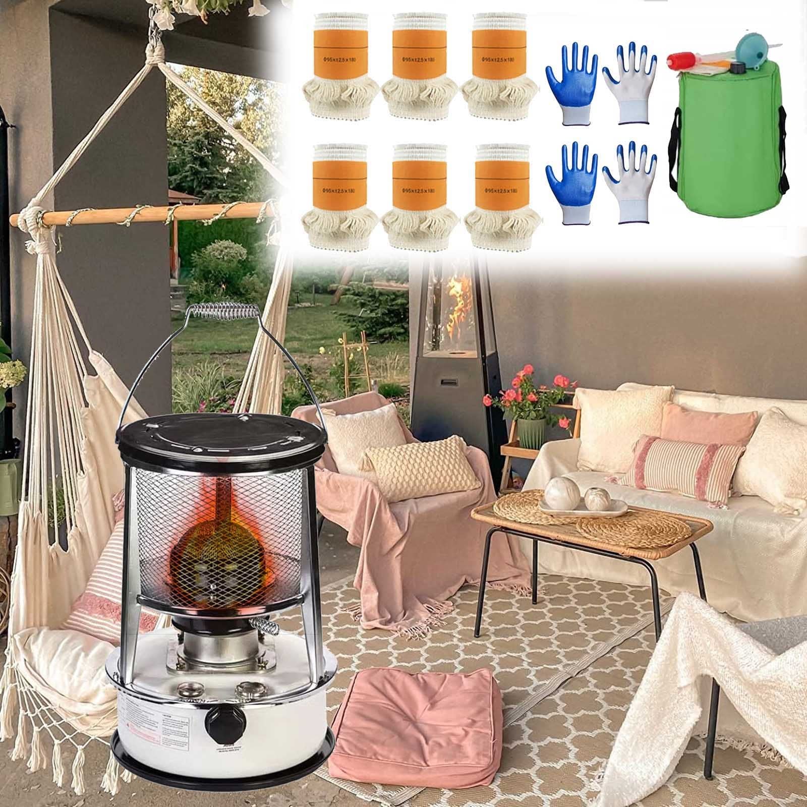 Calefacción Exterior de Queroseno Estufa Portátil de Camping de Aceite para Interior/Red,White/6L/White