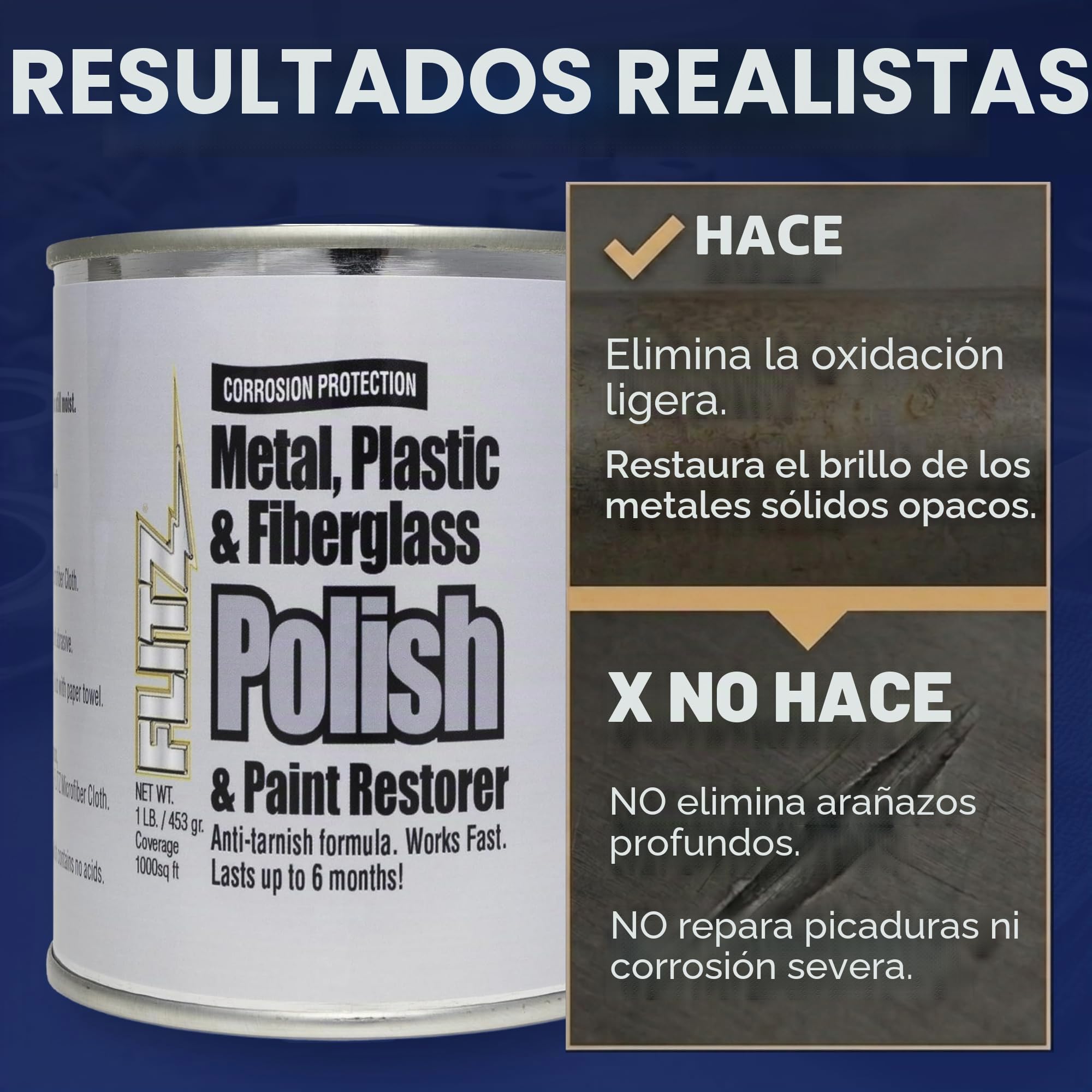 Flitz Metal, Plastic & Fiberglass Polish Paste - 1.0lb