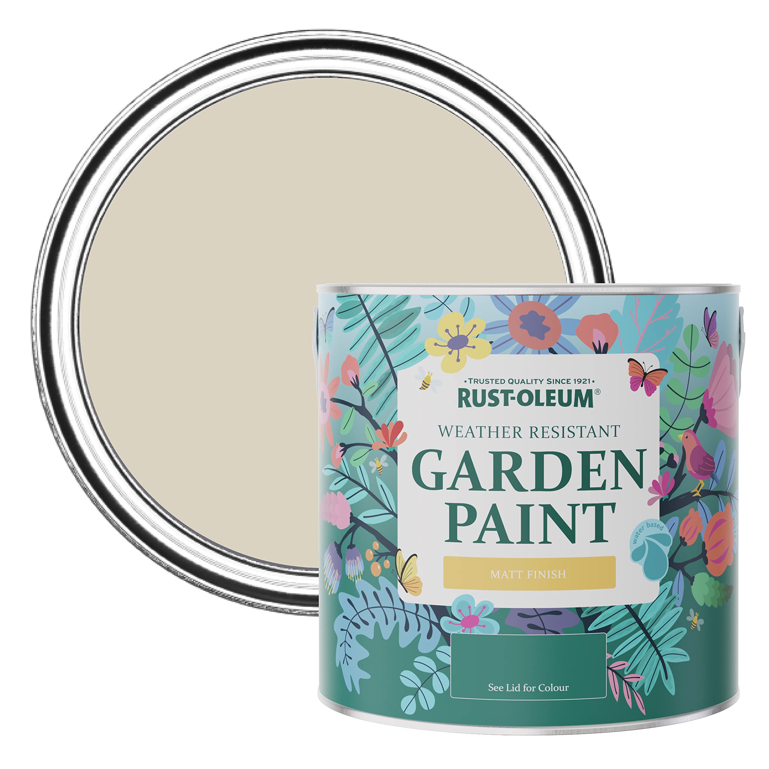 Rust-Oleum Hessian Beige Mould-Resistant Garden Paint In Matt Finish - 2.5L