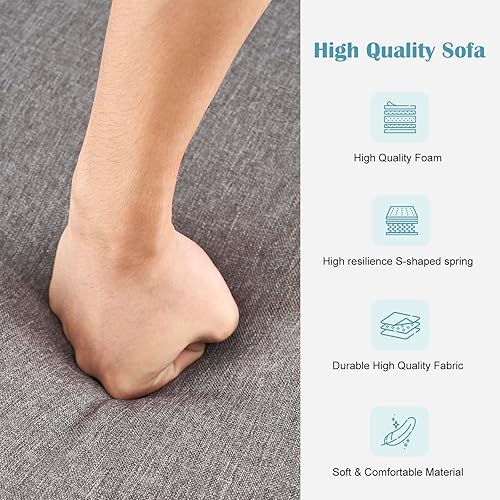 Miniatura 6 de Sofá cama, futón de 79 pulgadas, sofá biplaza, sofá cama, sofá pequeño con respaldo ajustable, sofá futón convertible moderno para sala de estar,