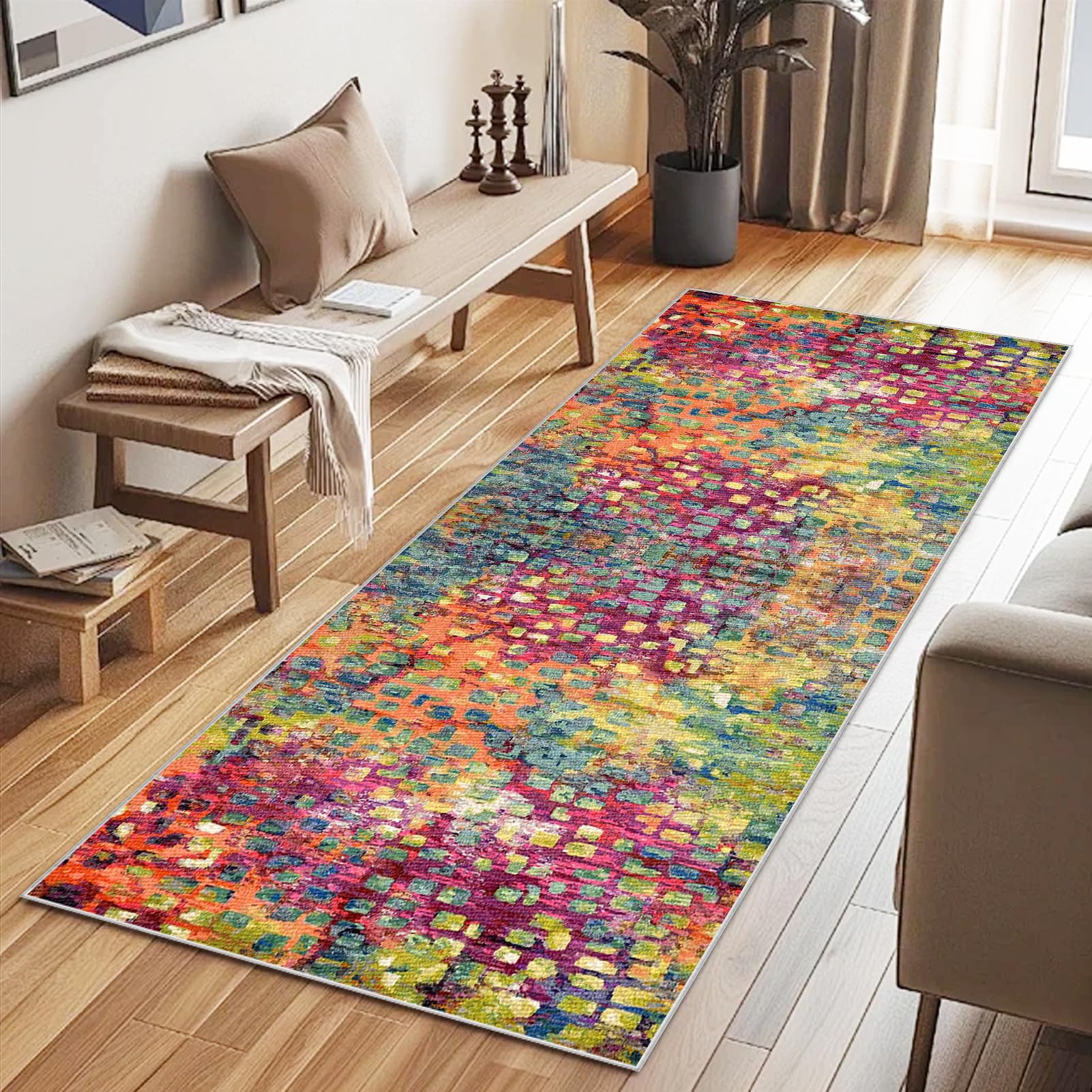 Bieżnik na korytarz, 40 x 250 cm, chodnik kuchenny, na korytarz, antypoślizgowy, długi, zmywalny, chodnik kuchenny, do przedpokoju, wąskich dywanów, chłonny dywan podłogowy do kuchni, sypialni, salonu