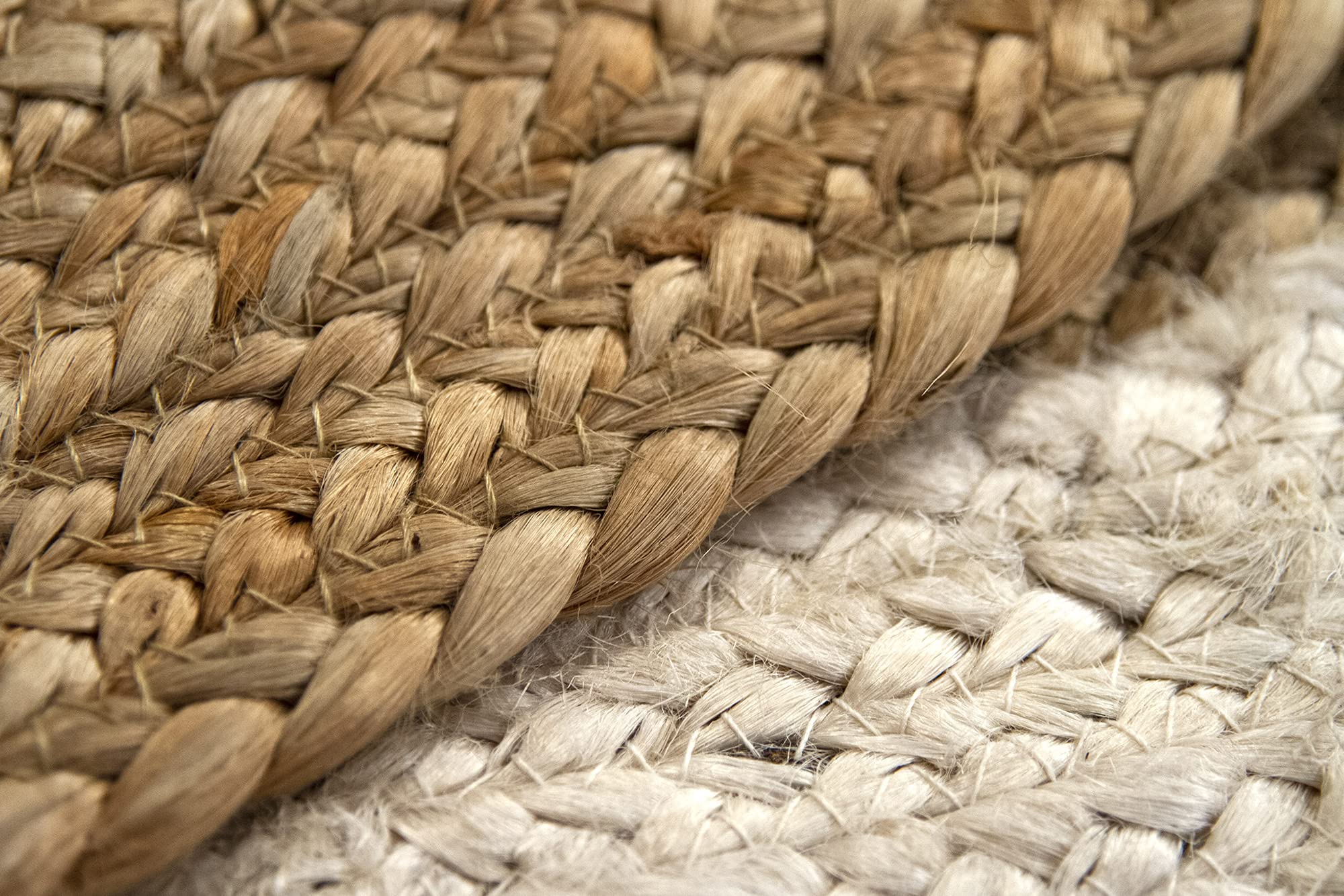Hamid - Tapis en Fibre de Jute Alhambra 100% Naturel Blanc Rond Tissé à la Main pour Salon, Chambre, Couloir (Blanc, 100x100 cm)