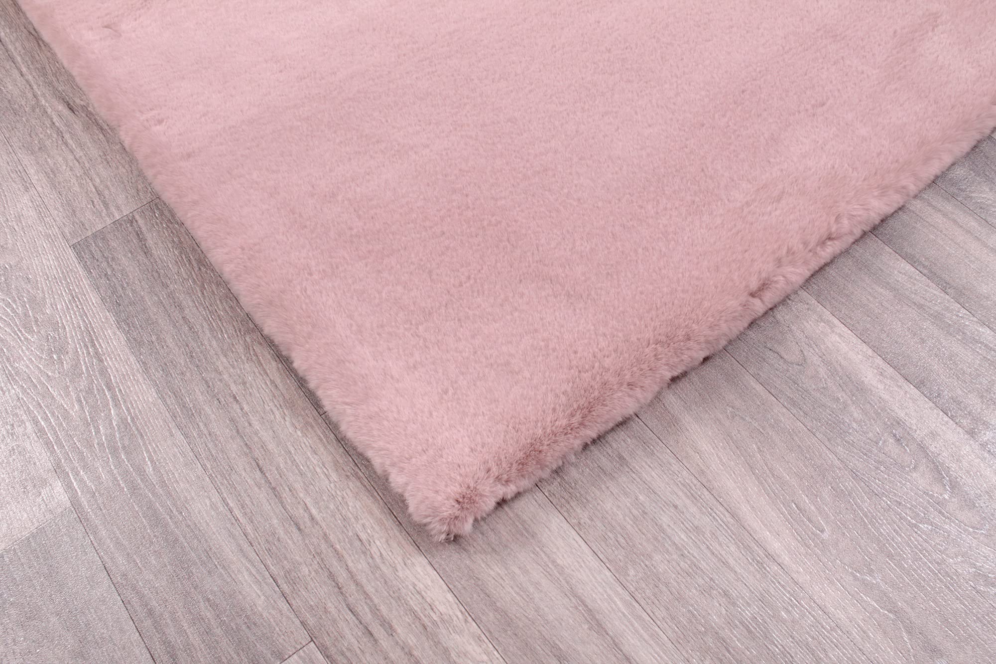 Luxe - Alfombra de piel sintética súper suave y esponjosa en color plateado, rosa rubor, marfil, carbón, beige, rojo y natural (rosa rubor, 80 x 150 cm)