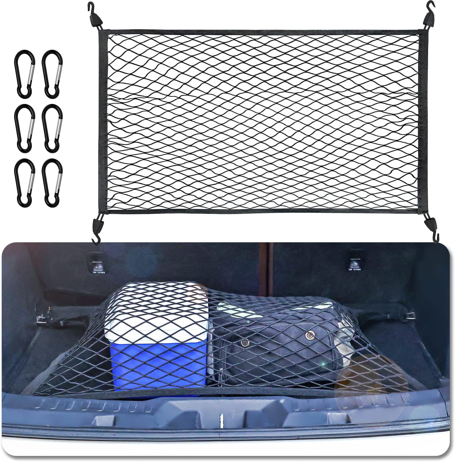 Amazon.fr : ZOVHYYA Filet de Rangement Coffre de Voiture Taille ...