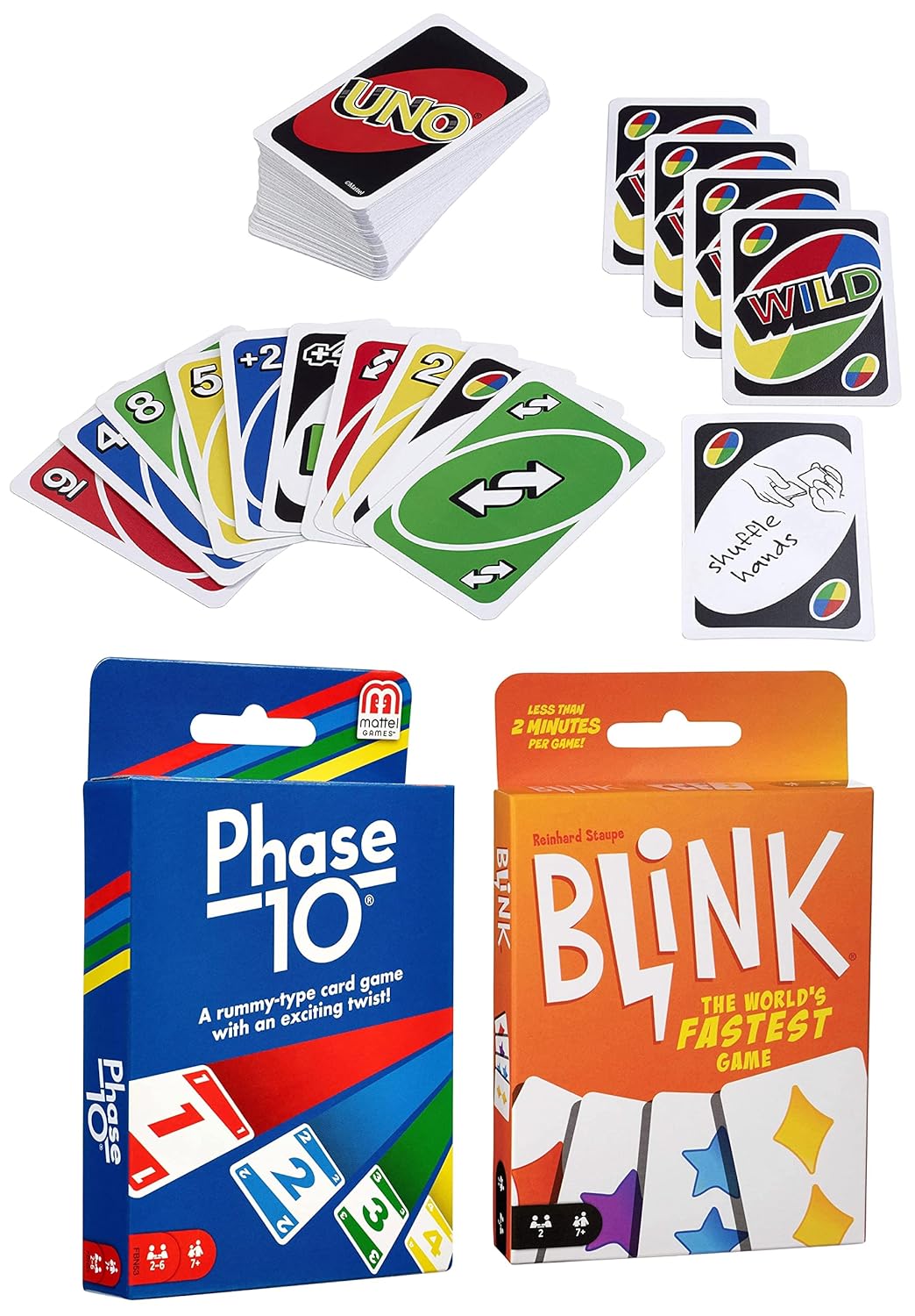Buy Mattel Uno Playing Card Game+Phase 10 Card Game, Multi Color+Staupe