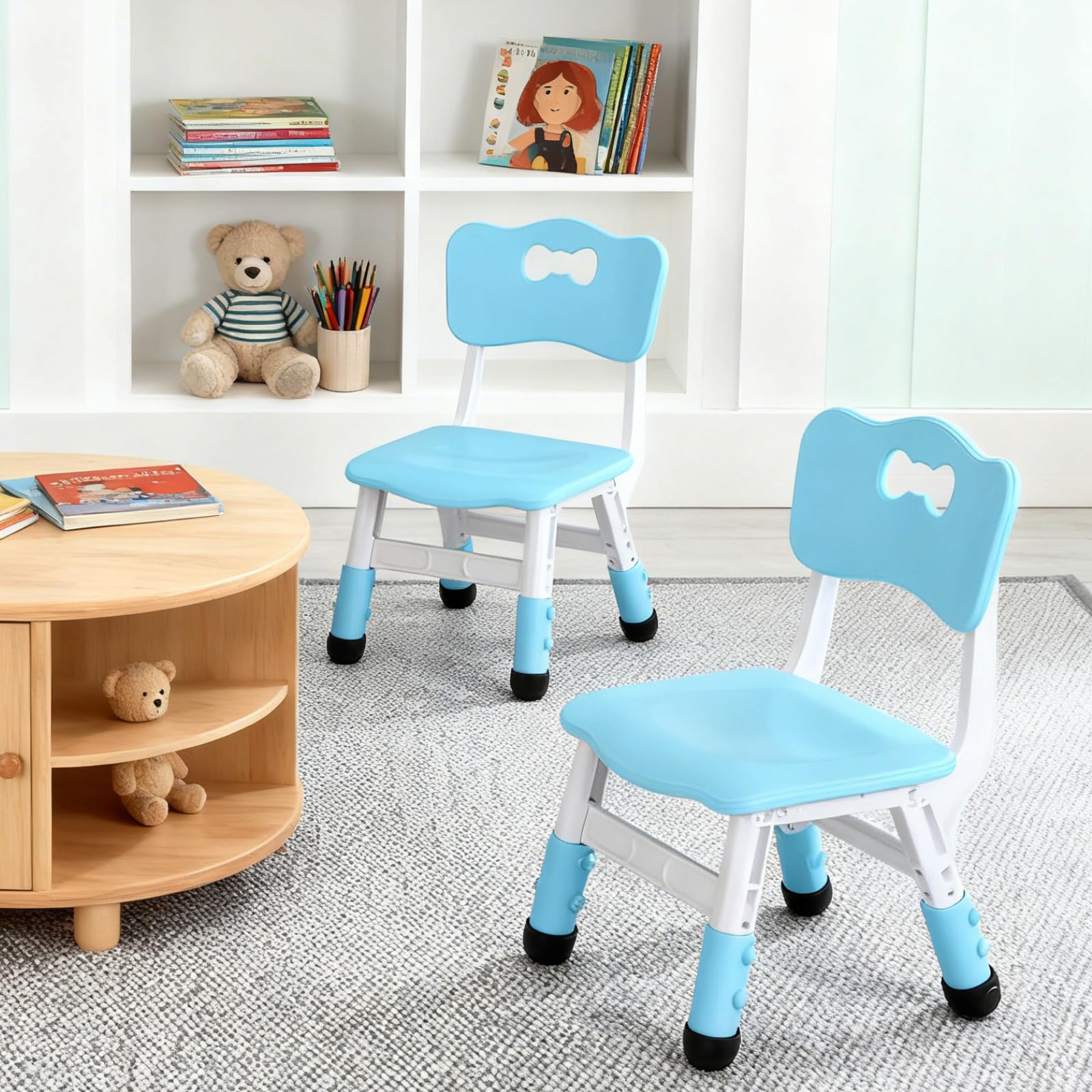 Silla Infantil Plastico Altura Regulable 100kg para Niños Mayores de 2 Años Azul