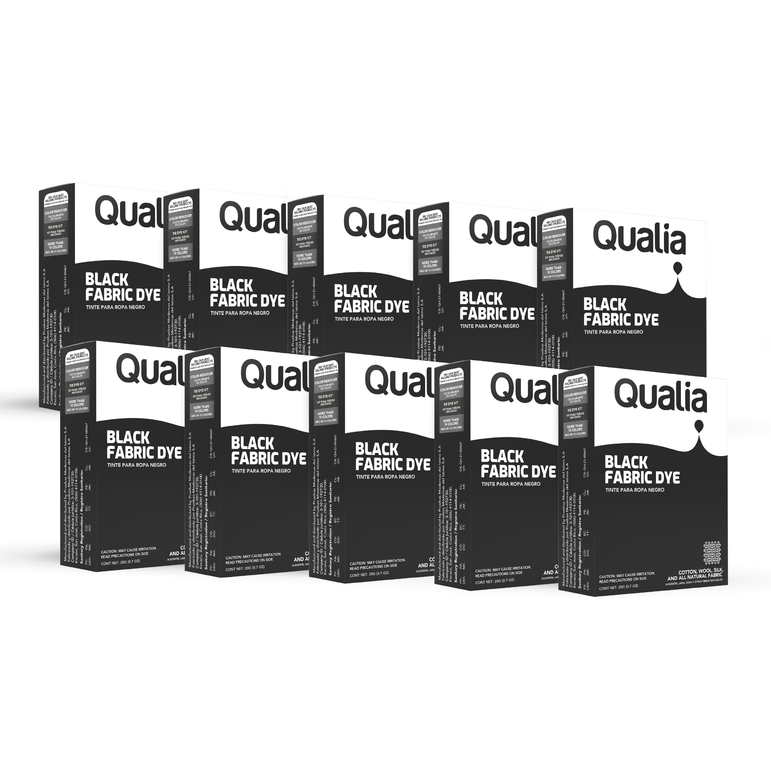 Qualia All Purpose Powder Fabric Dye 10 Pack