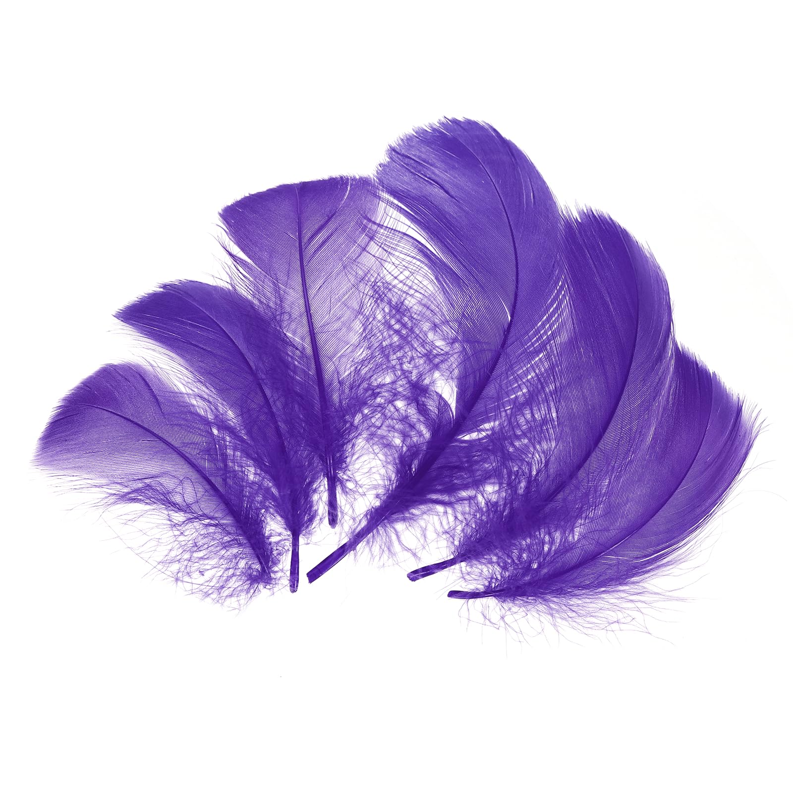 sourcing map 200 Pcs Purple Craft Feathers, 3-5 Inch Colored Feathers for Crafting, Fluffy Feather Bulk for DIY Crafts, Dream Catcher Supplies, Wedding Party Decoration