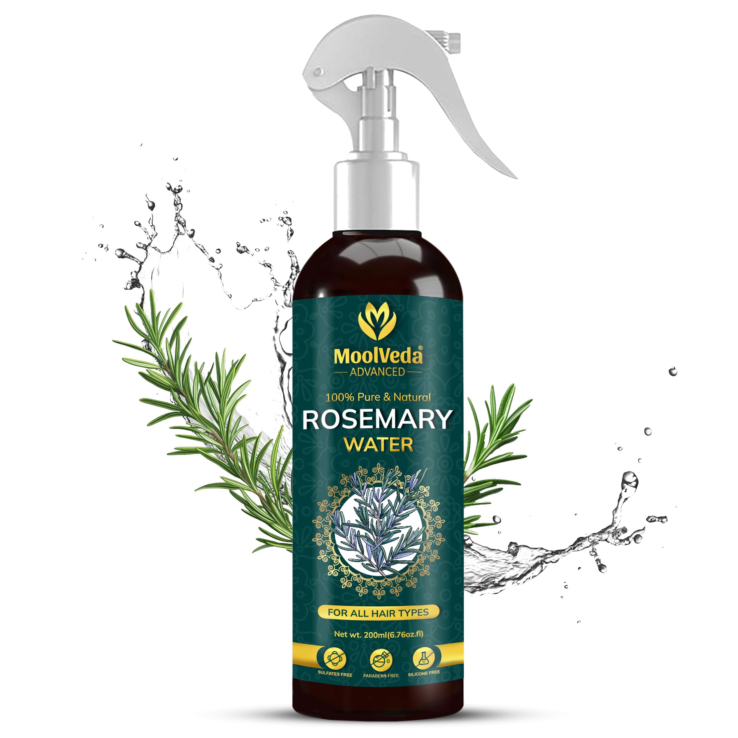 Rosemary Water Spray For Hair Care | Rosemary Hair Mist | Adds Shine | Helps Reduce Hairfall | Strengthens Hair | Suitable For All Hair Types, 200ml