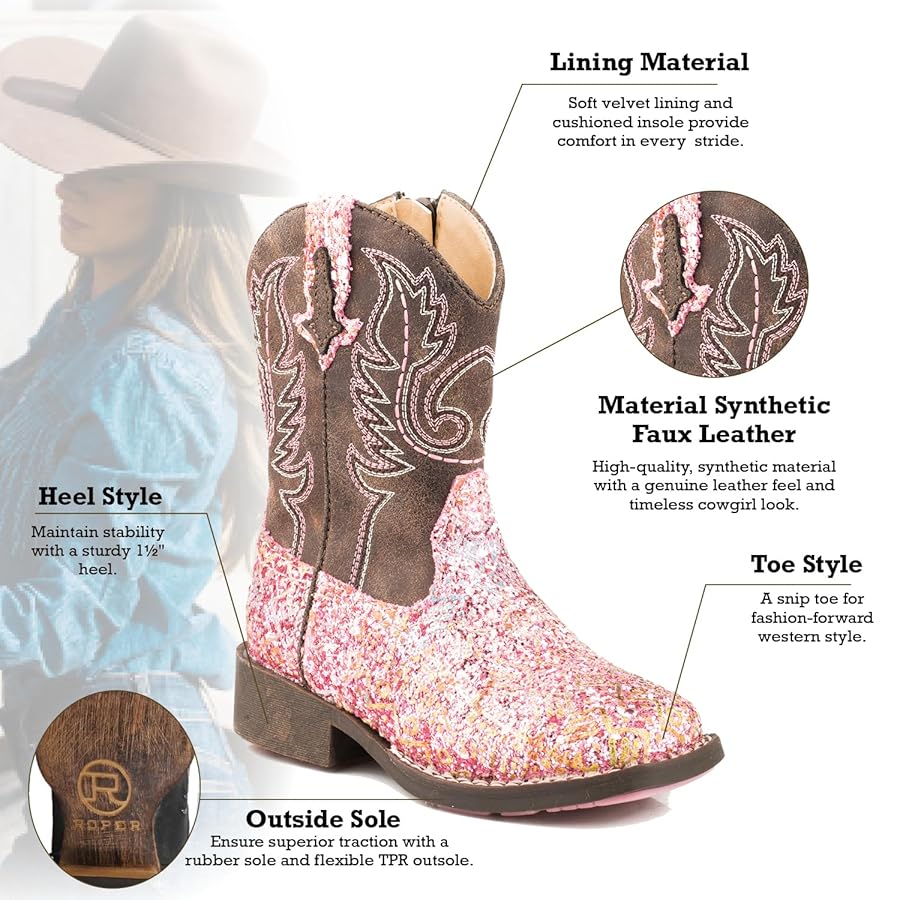 Roper ピンク ウエスタン　ブーツ　ローパー　本革　6.5 Roper ピンク ウエスタン ブーツ ローパー 本革 6.5 A846 ROPER