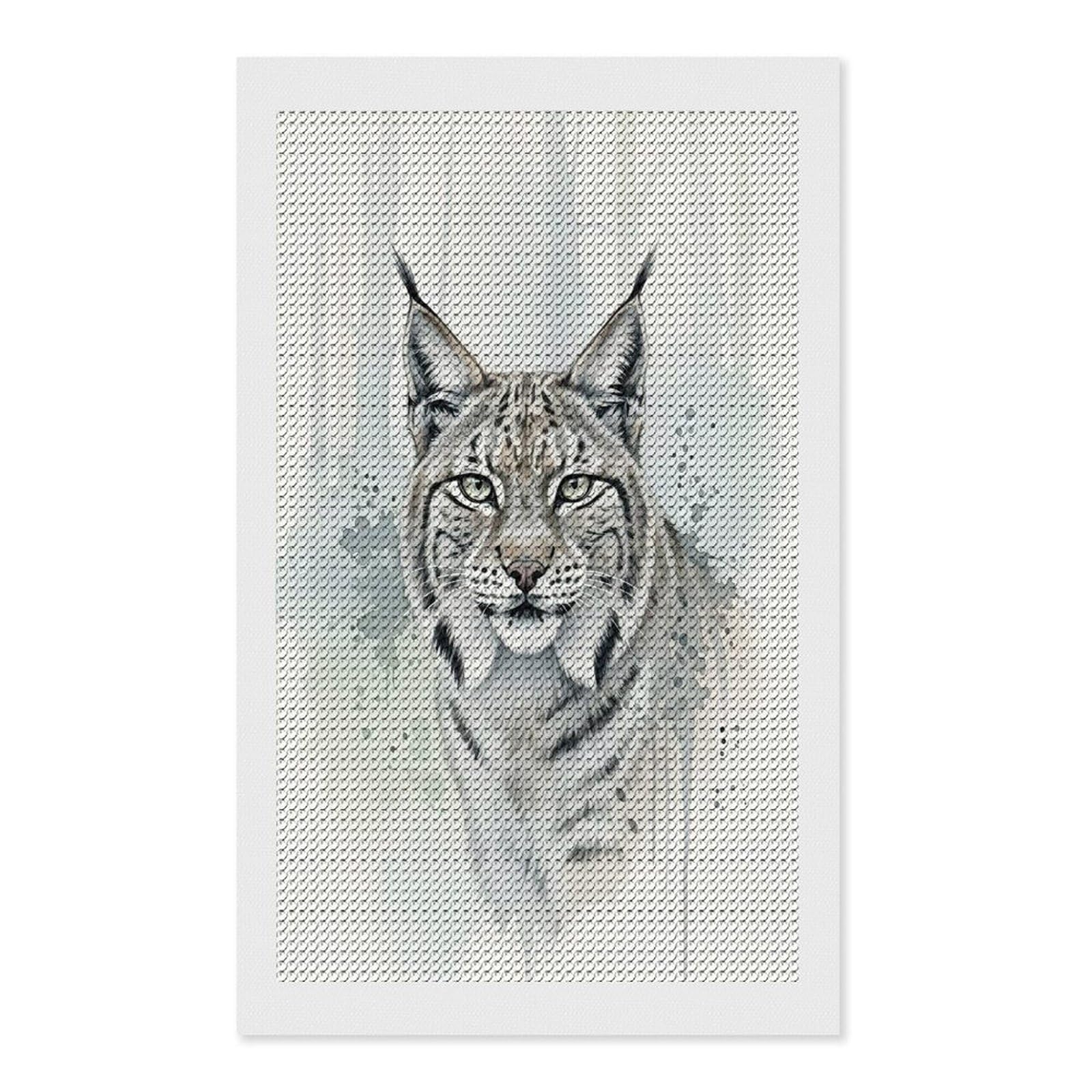 Junmoney Watercolor Lynx Portrait Full Drill Diamond Painting Kit 12"x20", for Teens, Calming Craft to Unwind, Home Wall Decor, Christmas Gift