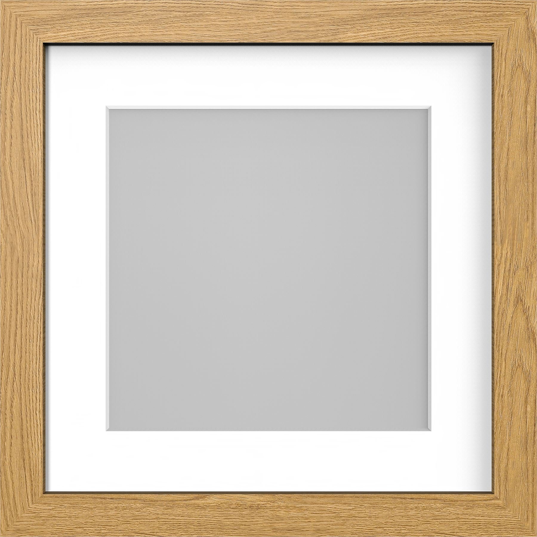 11X11 OAK MODERN PHOTO PICTURE POSTER FRAME WITH WHITE 7X7 MOUNT — view 3
