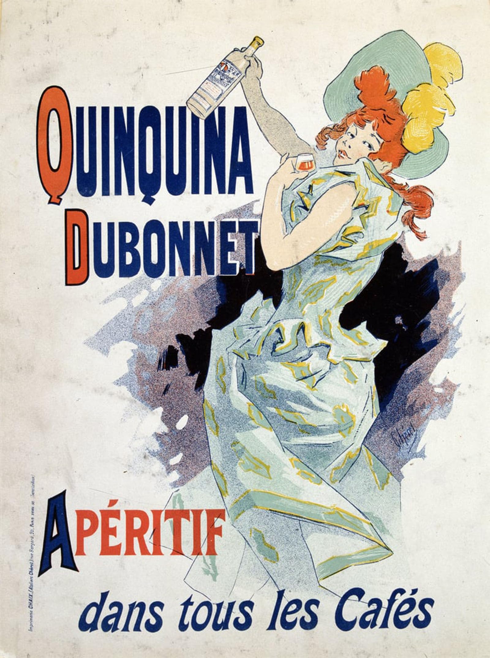 POSTERIIk Vintage Print Pop Art Landscape Artwork Poster for the Quinquina Dubonnet by Jules Cheret Art Prints for Office Home Decor 60x90cm