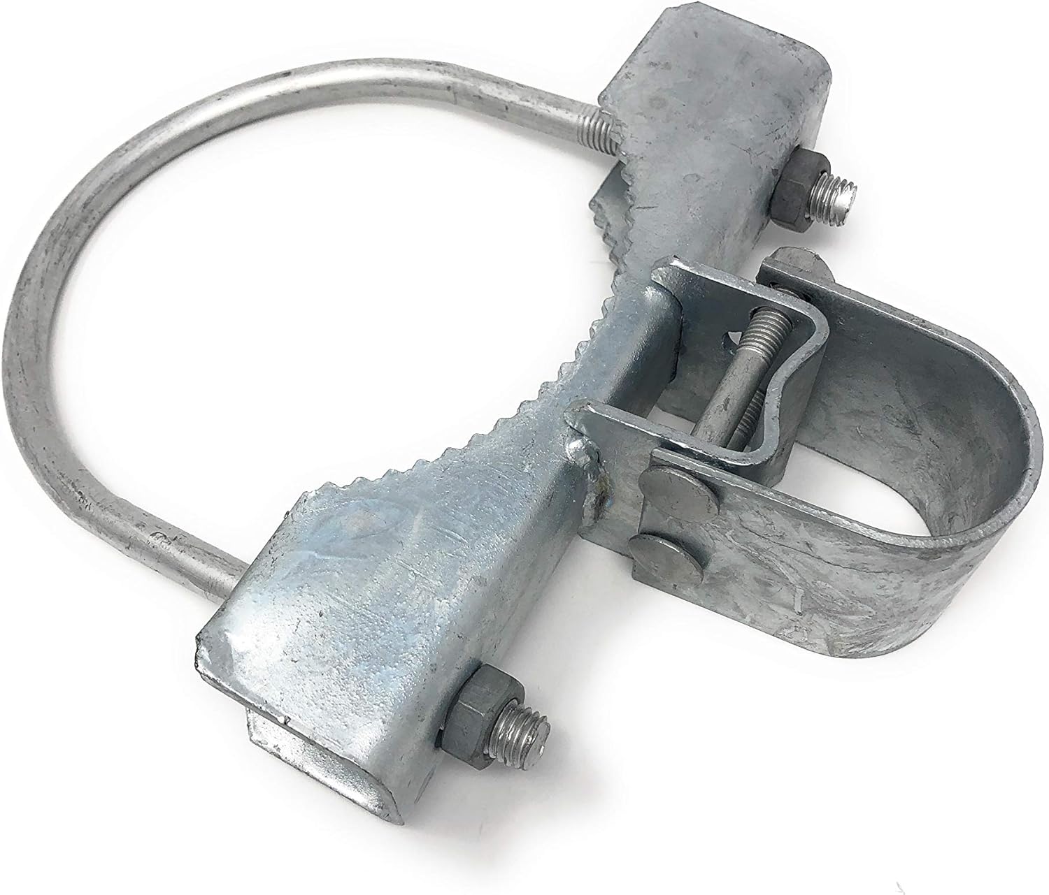 Pressed Steel Industrial Griptite Bulldog Hinge for Chain Link Gate - (Two U Bolts and Two Hinges/Pack) (2-7/8")