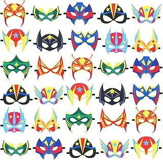 Sosation 36 Pcs Felt Hero Masks DIY Craft Kit with Rope for Halloween Party