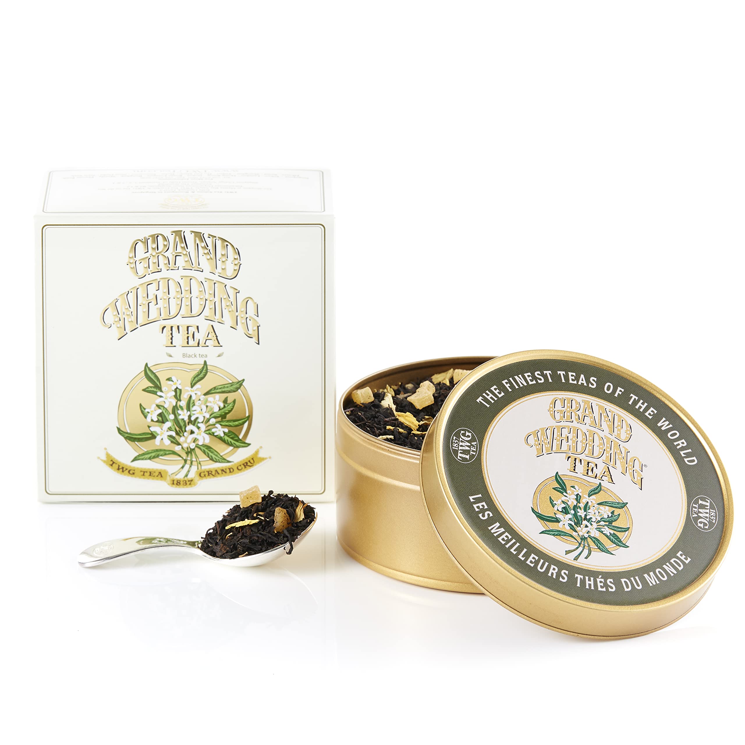 TWG Grand Wedding Tea | Loose Leaf Black Tea | Pineapple & Marigold Petals | Caviar Tin, 100g | Gift Set