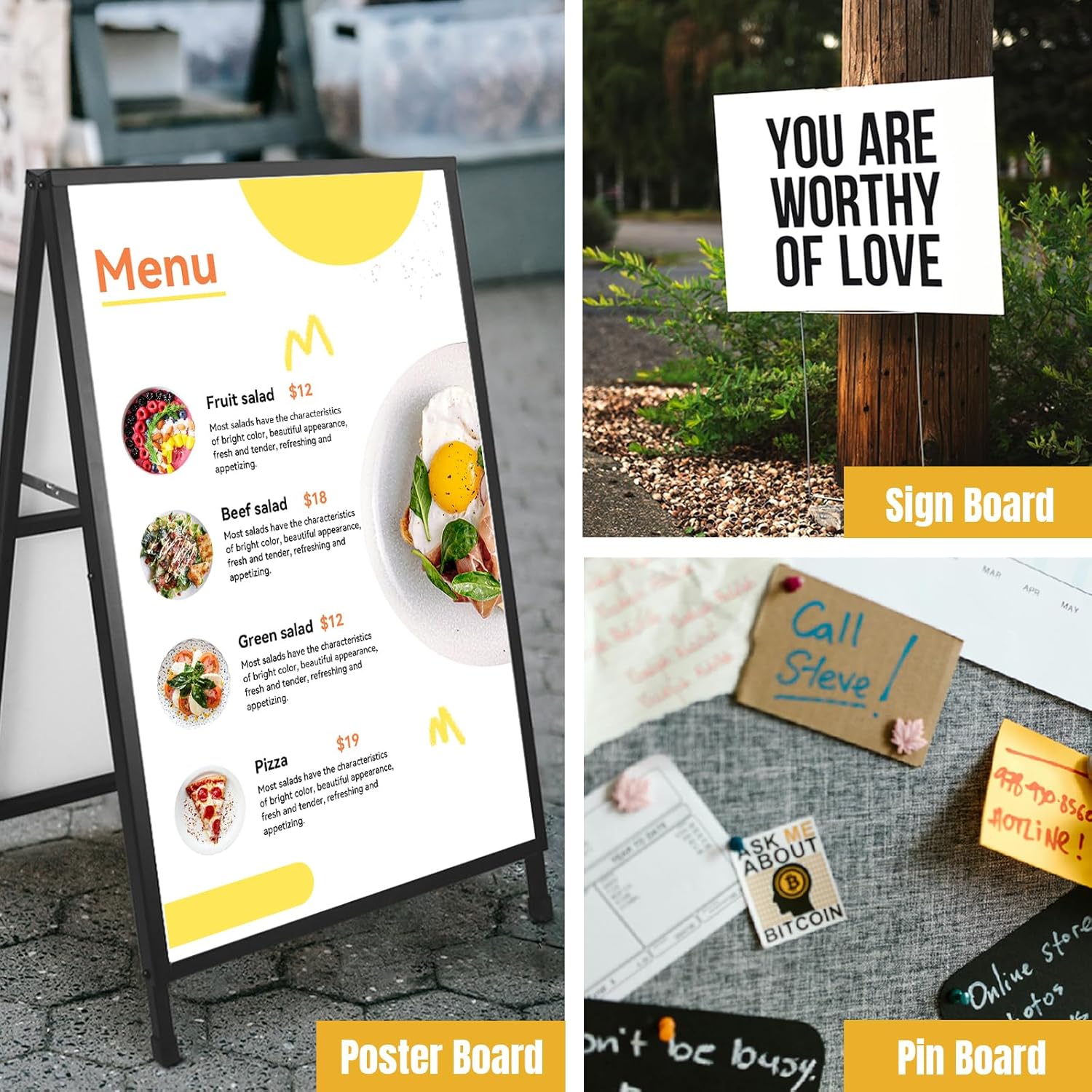 3 Pack White Foam Board 24x36, 0.23 Thick Foam Core Board for Projects, White Poster Board for Painting, Displaying, and Craft Projects