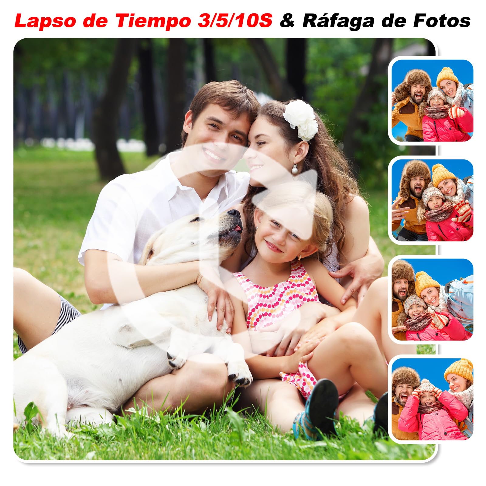 Camara Fotos Infantil, Pantalla Grande 3,5", Zoom Giratorio 360°, Camara Digital Video Niños 1080P HD con Selfie, Flash LED, Tarjeta SD 32G, Regalo para niñas y niños 3 4 5 6 7 8 9 10 11 12 años(Rojo)
