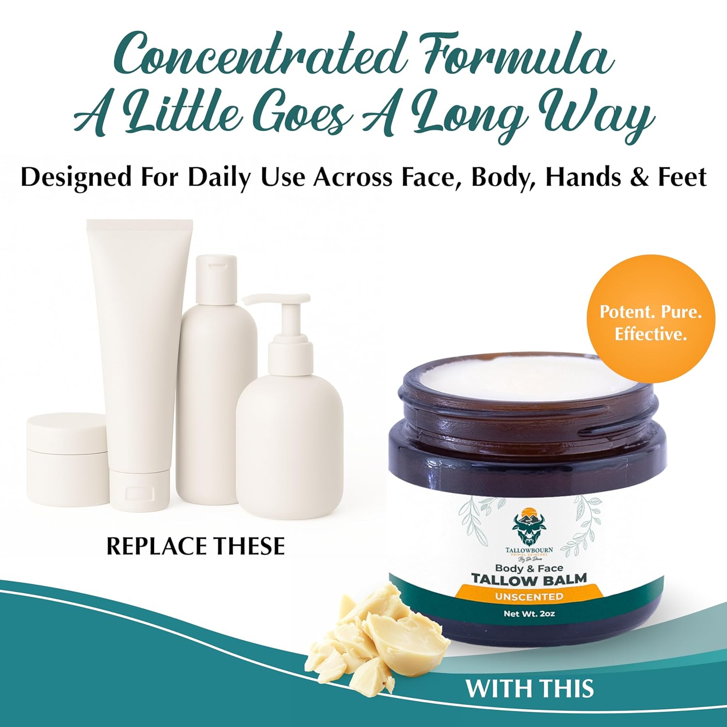 Grass Fed Beef Tallow Balm for Face and Body with Shea Butter, Organic Jojoba Oil, Honey, and Beeswax – Beef Tallow for Skin – Unscented Balm – 2 oz - Image 9