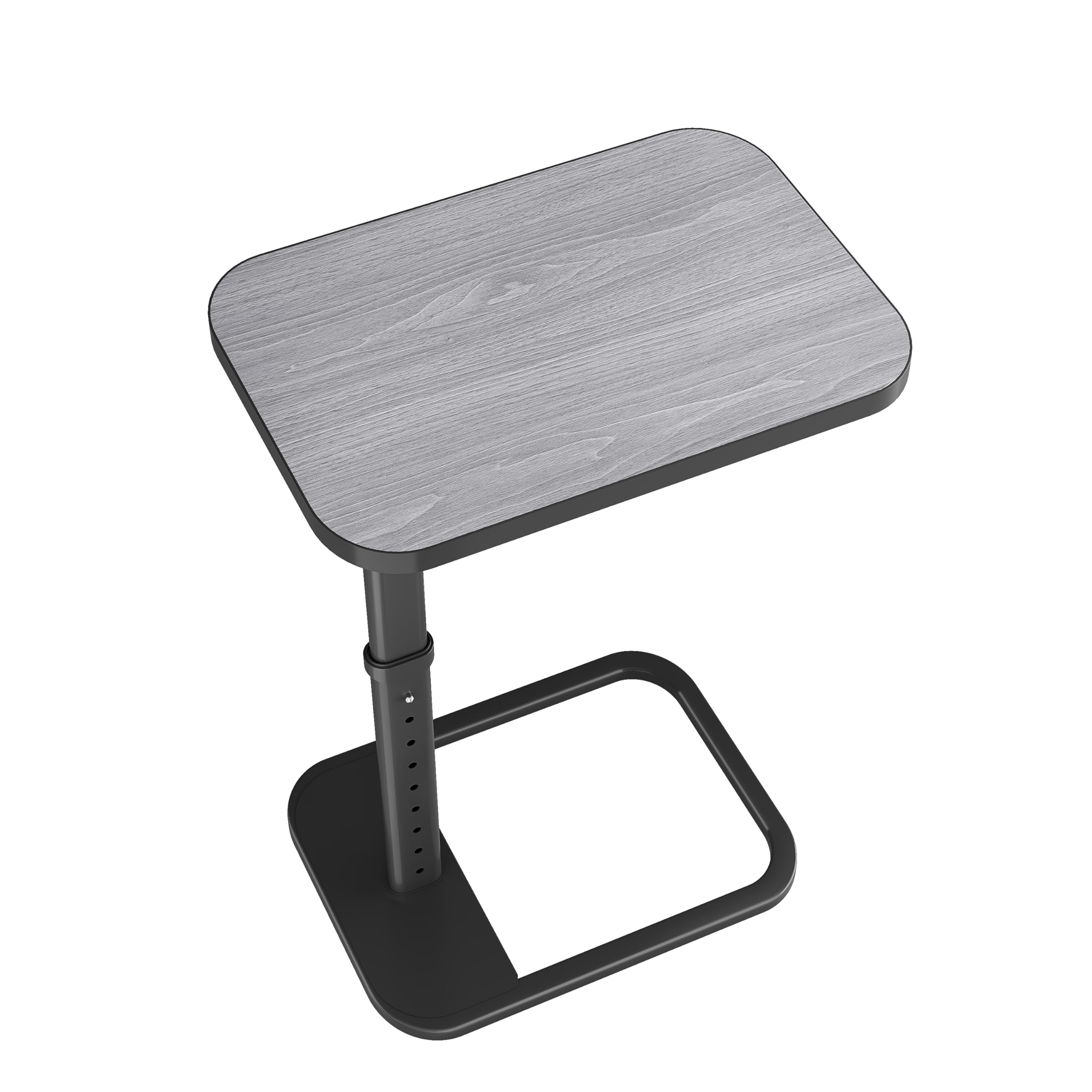 Kitstorack TV Tray Table, Adjustable Height & Rounded Metal Corners, Snack Table for Couch, Sofa, Bed, Chair, Living Room, C Shaped End Side Table for