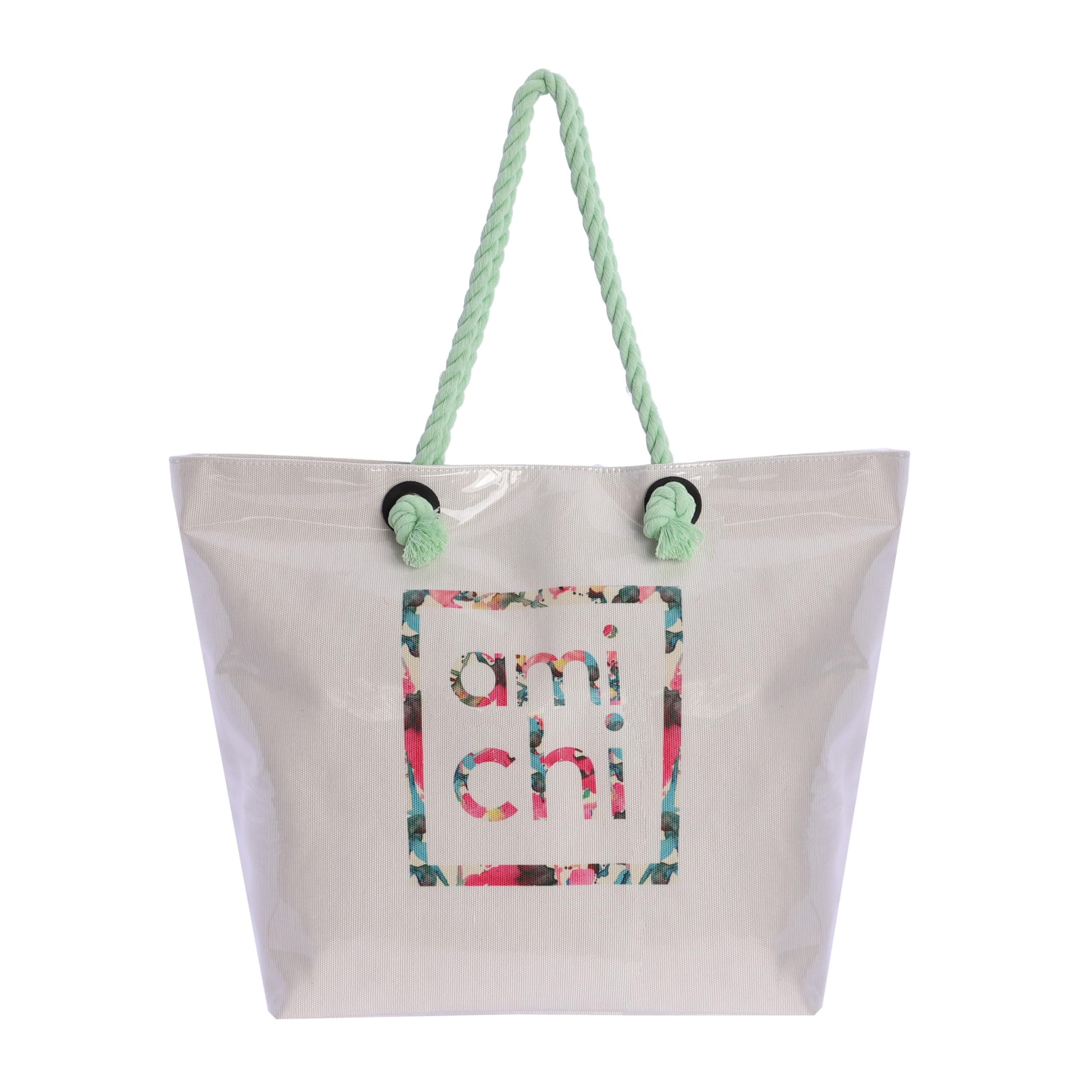 AMICHI Bolso mujer - bolso playa mujer grande - playera mujer - bolso de verano - bolso playa rafia - bolsa playa - bolsa piscina - shopper playa - Orosia