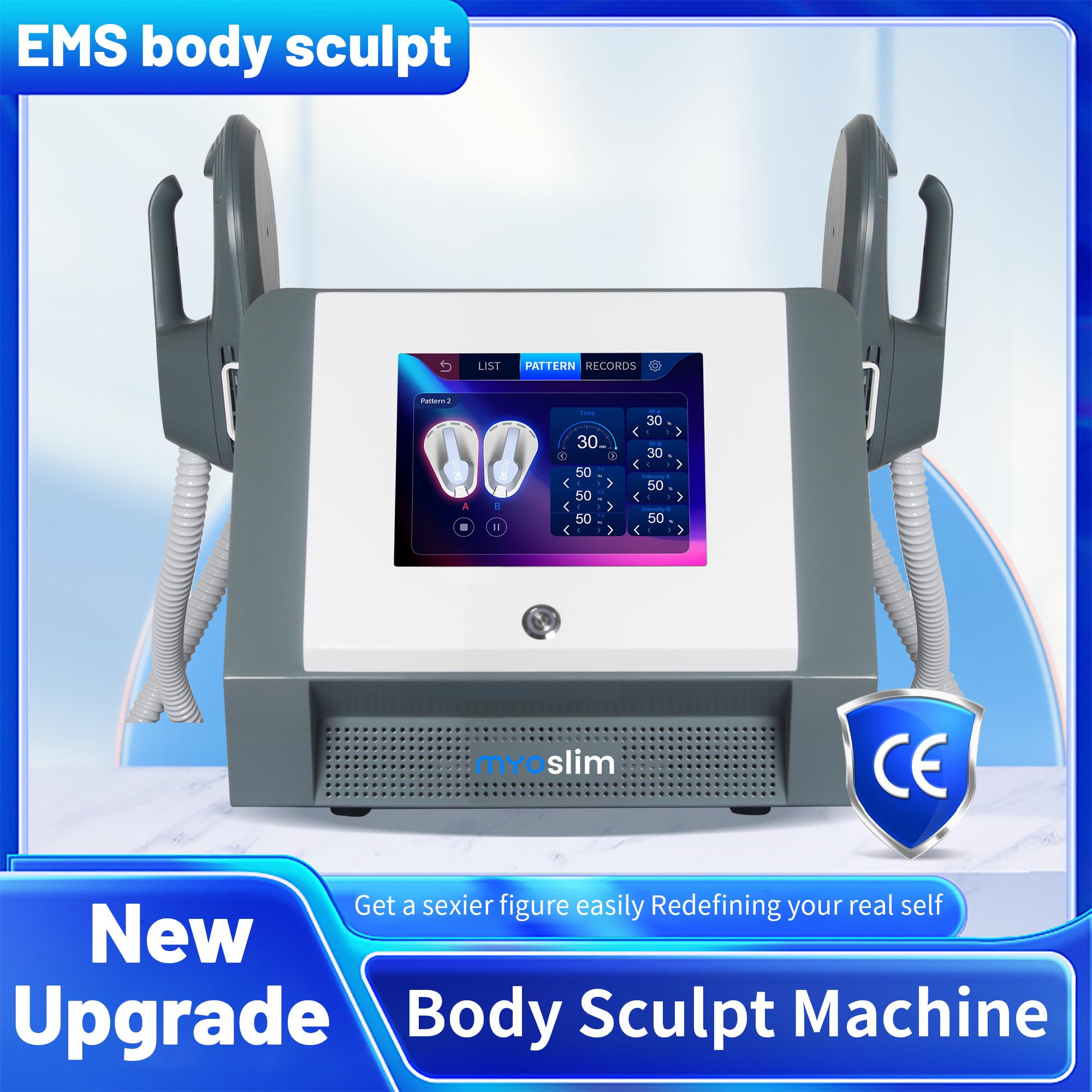 Macchina EMS Body Sculpt Professionale, Dispositivo di Stimolazione Muscolare per Rimodellamento Corpo, Attrezzatura Estetica per Centri Estetici e Saloni di Bellezza