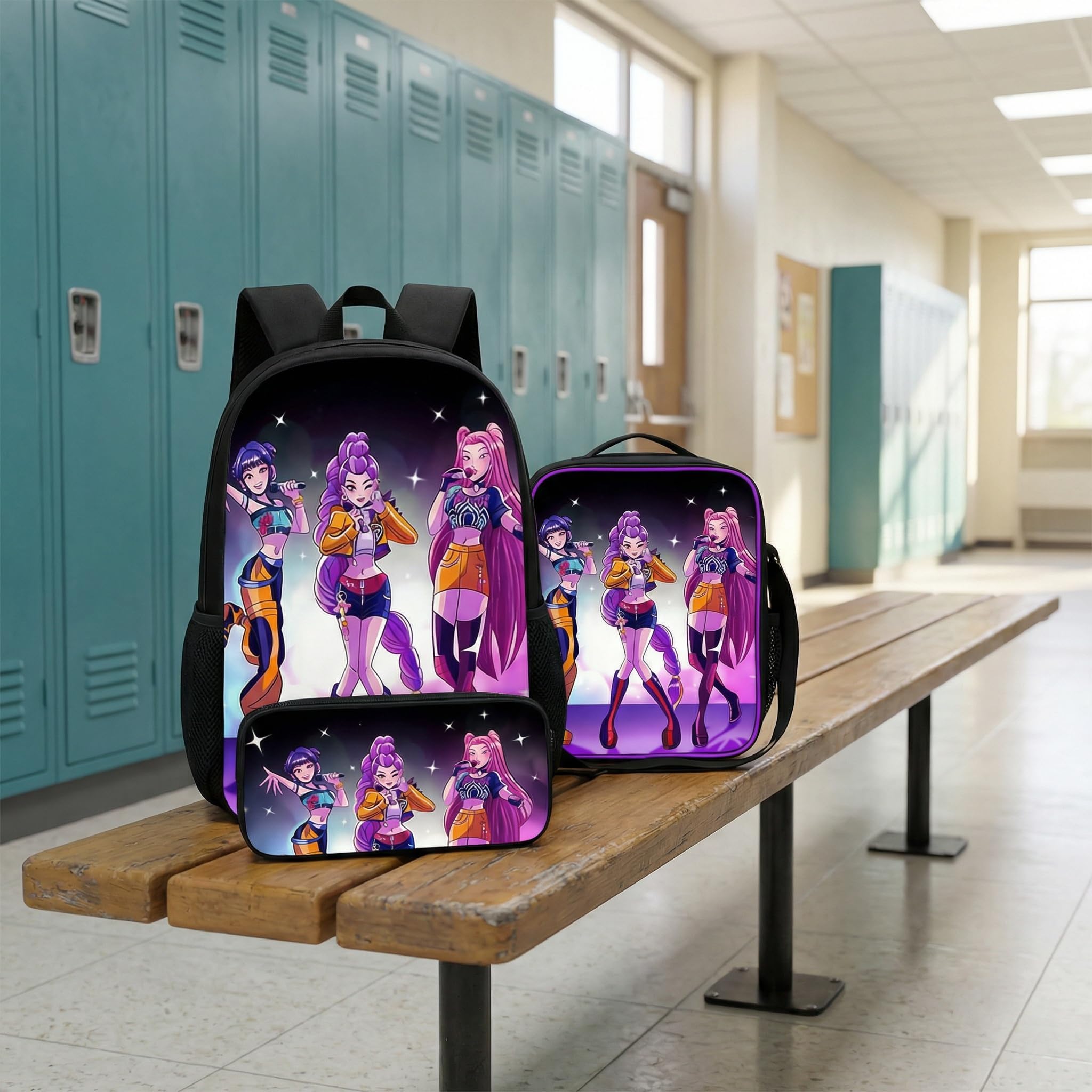 3 in 1 Fashionable and Personalized Style,17'' Large-Capacity Girls' Backpack,Exquisitely Designed,Widely ApplicableMaking, Ideal Choice