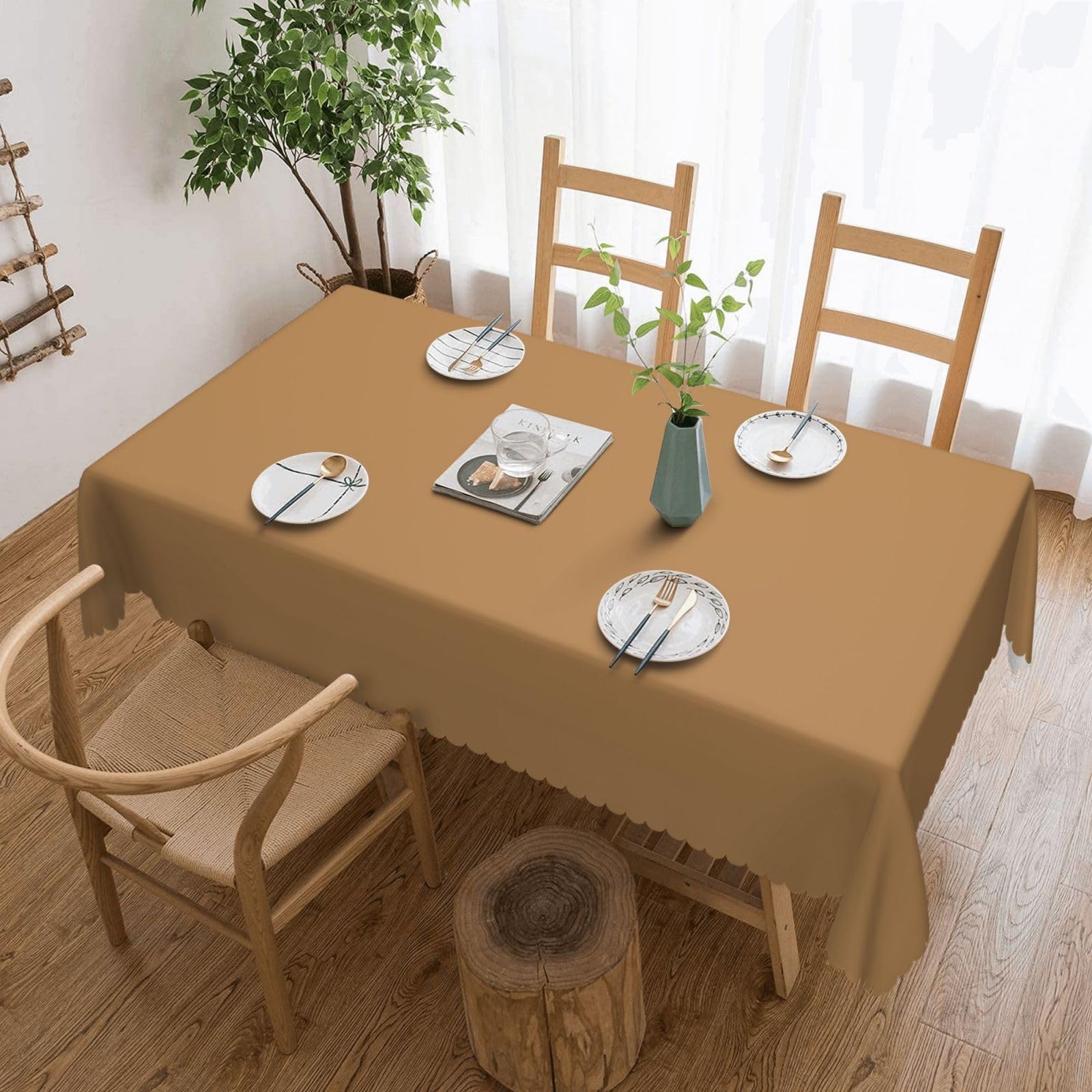 Nappe en tissu marron 137x182 cm rectangulaire Home Fashions