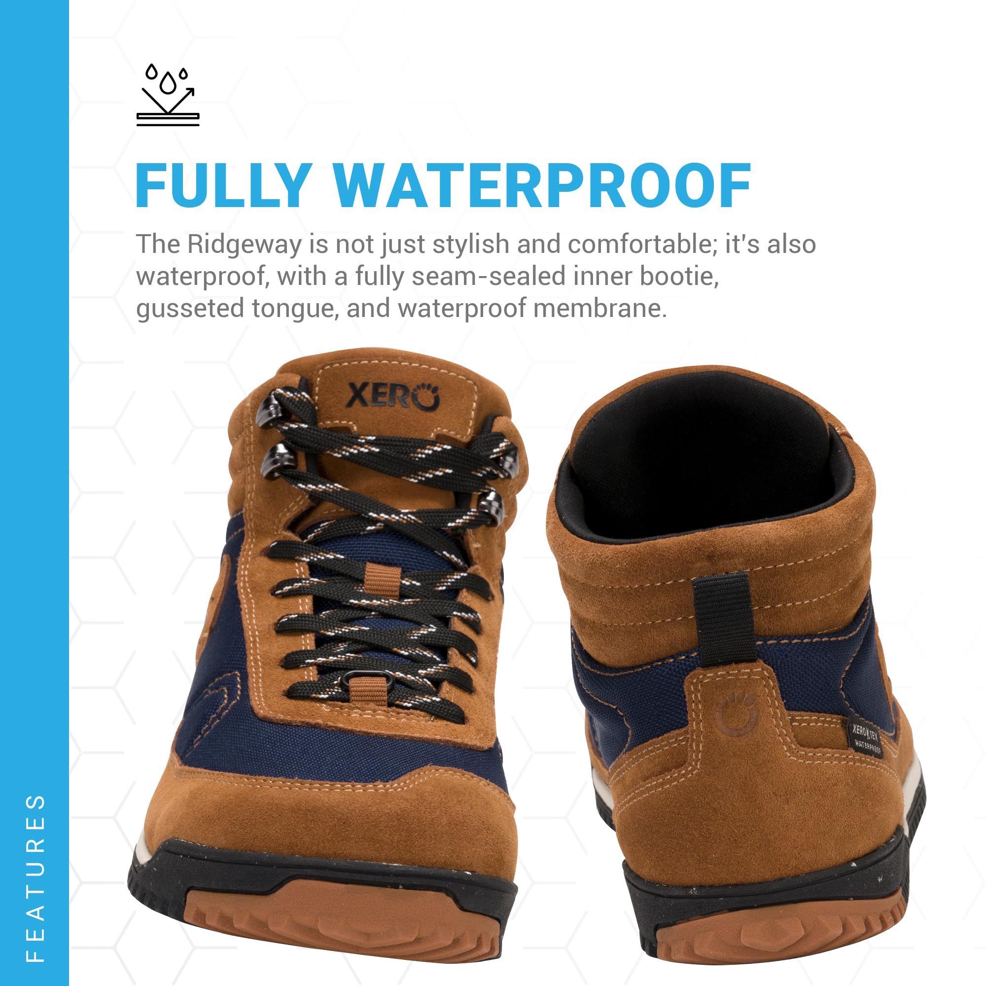 Xero Shoes Ridgeway wasserdichter Wanderschuh für Herren, ultraleicht, Zero Drop Boot