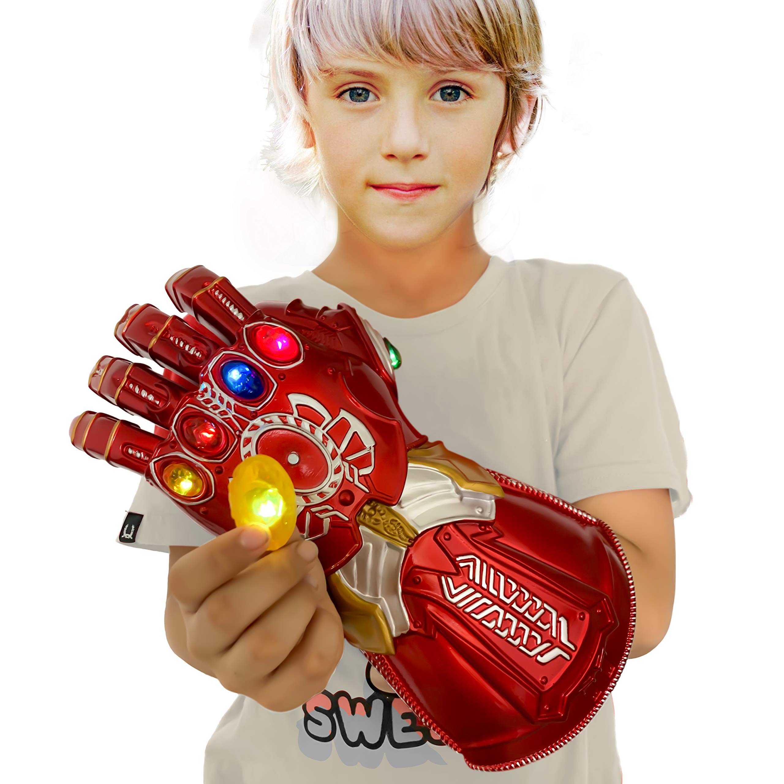 New Iron man Infinity Gauntlet for Kids, Iron Man Glove LED with