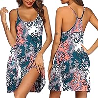 Vista 1 de Ekouaer - Camisón sin mangas con espalda cruzada para mujer