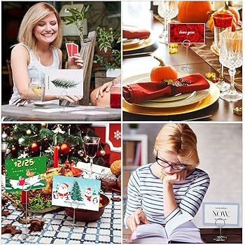 15Pcs Wood Place Card Holders For Table, Wooden Table Number Holders Rustic Picture Holders Menu Display Stand For Wedding Number Sign Party Tables Centerpieces Decoration