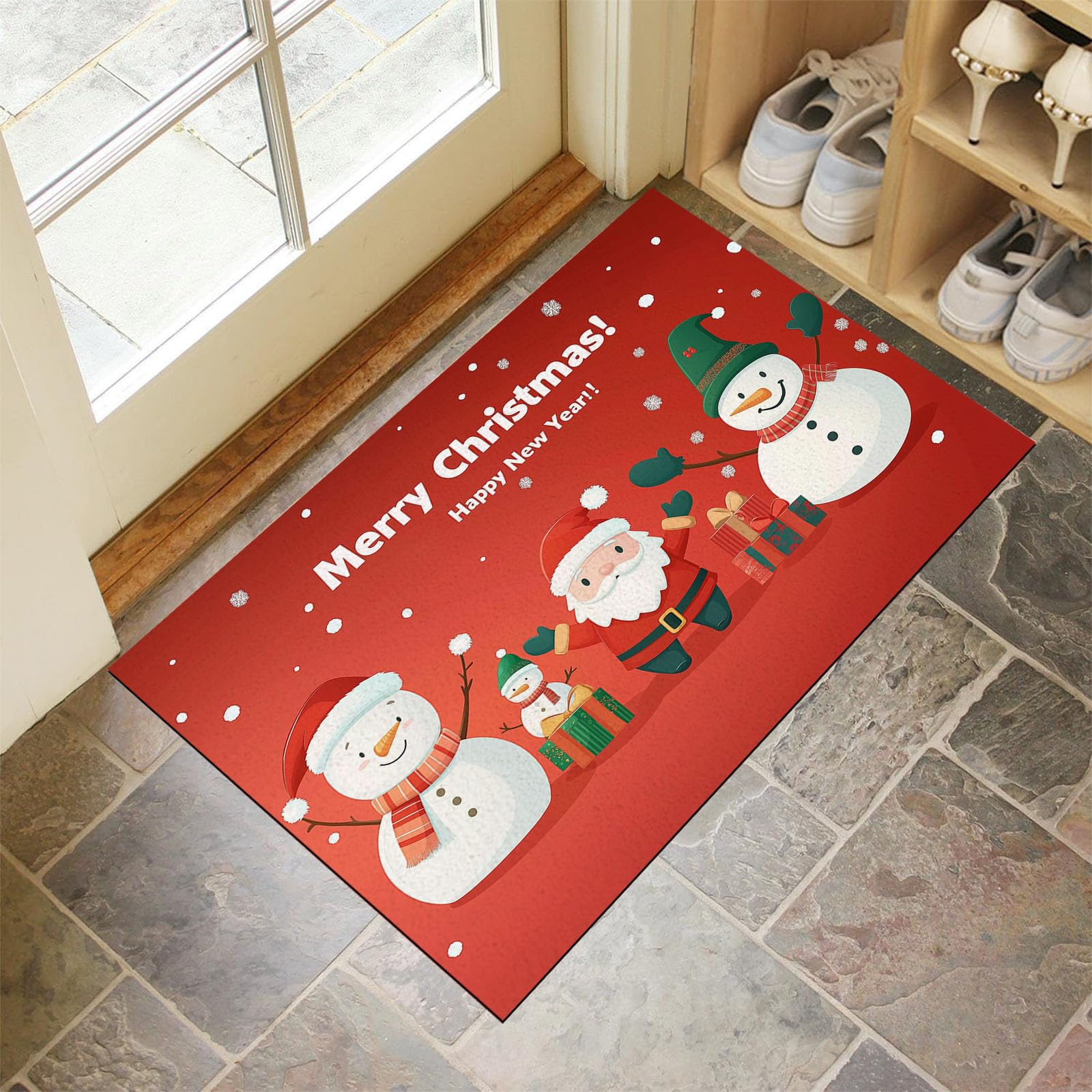 Paillasson d'intérieur Père Noël 80x120 cm pour une entrée de fête accueillante
