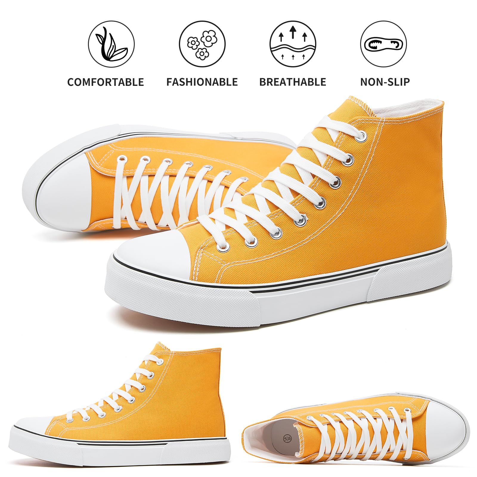 hash bubbie Unisex Fashion High top Sneakers Womens Classic High Tops Canvas Shoes Casual Tennis Shoes for Men