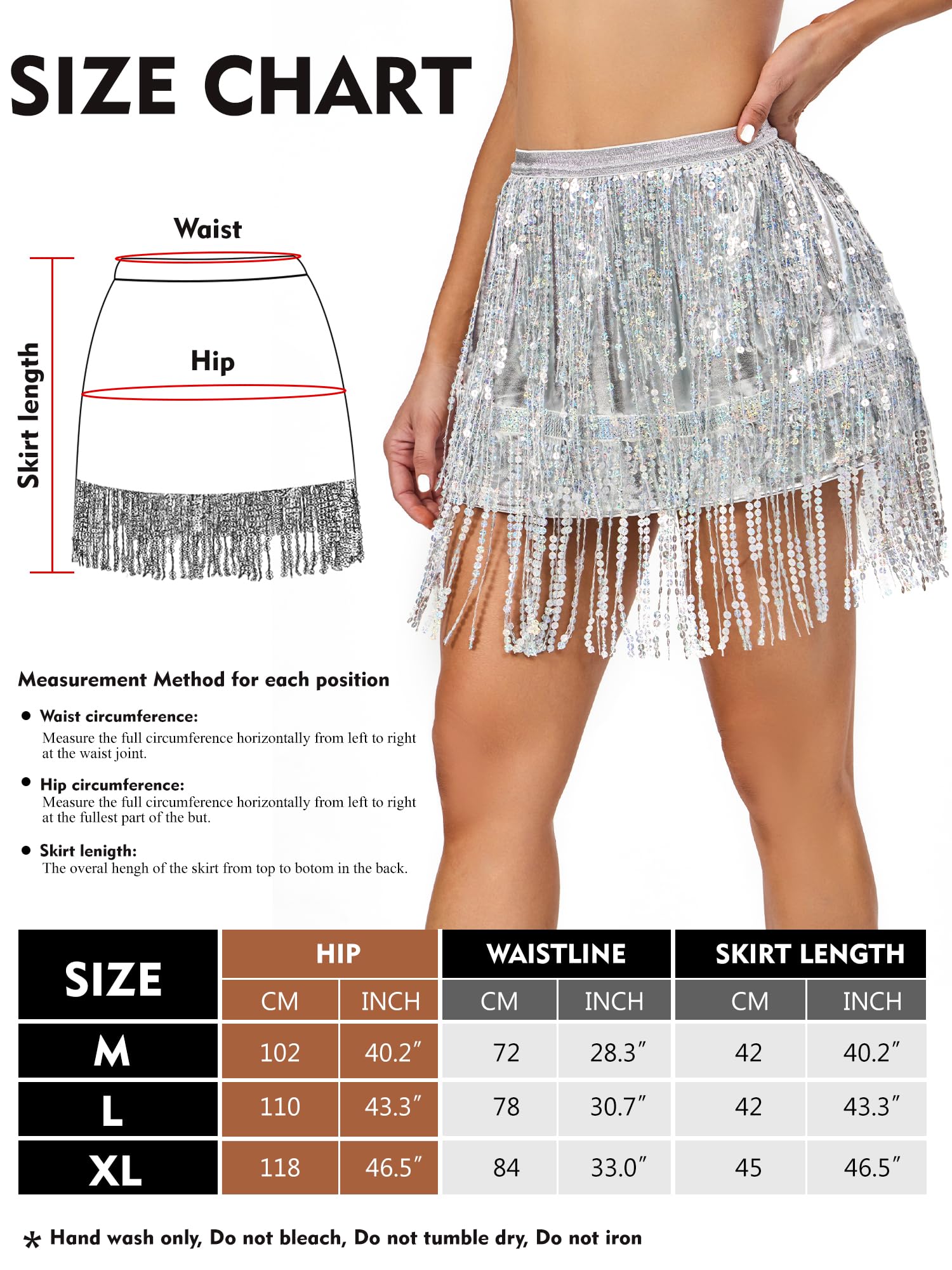 Falda de lentejuelas para mujer, con borlas, falda con purpurina, danza del vientre, falda de cadera, carnaval, flecos, falda envolvente con purpurina