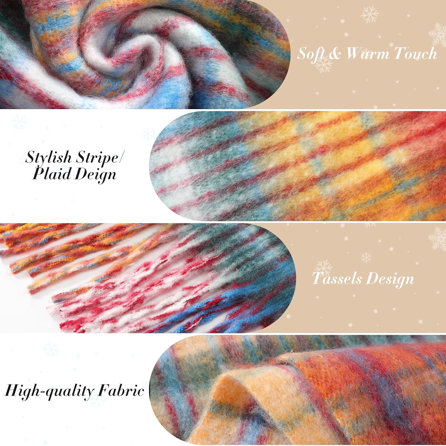 Clothirily Winter Scarf for Women Warm Womens Scarf Soft Chunky Scarfs for Cold Weather Long Shawl Large Scarves - Image 4