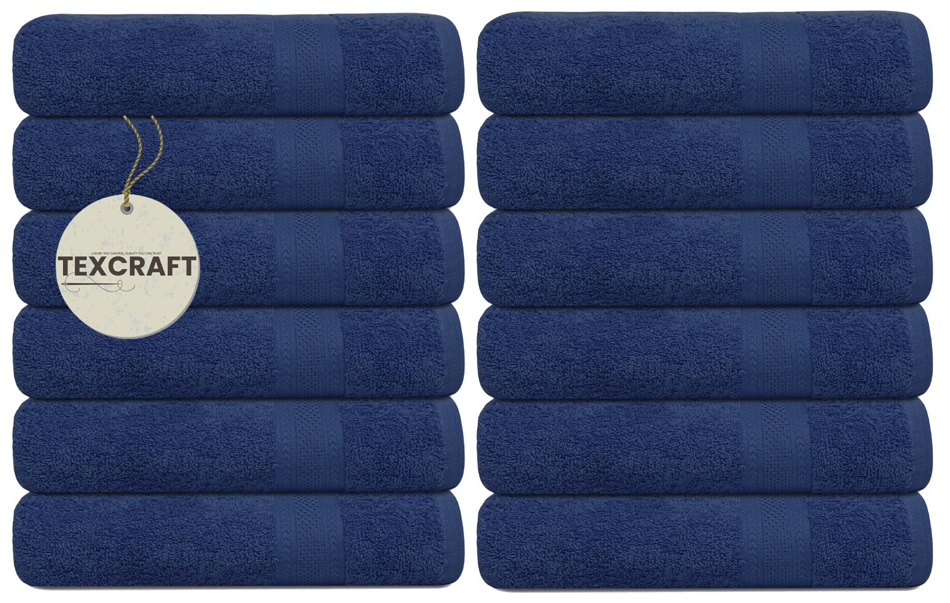 Medium Size Bath Towels Set of 6 – 100% Cotton Terry – 24" x 48" – Quick Dry, Soft & Highly Absorbent – Grey Towels for Bathroom, Gym, Spa, Pool & Daily Use